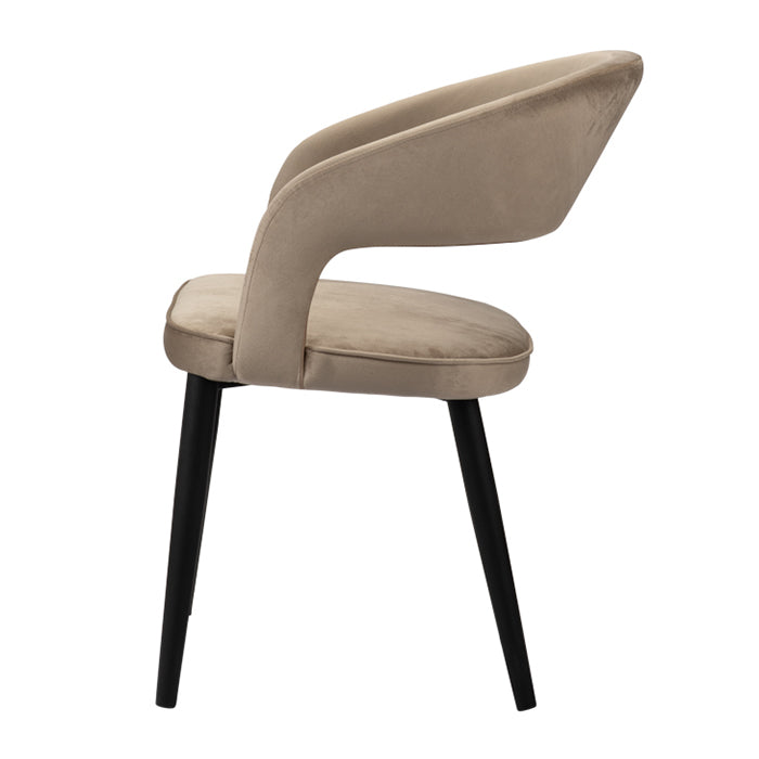 Eetkamerstoel Zara - Taupe - Velvet