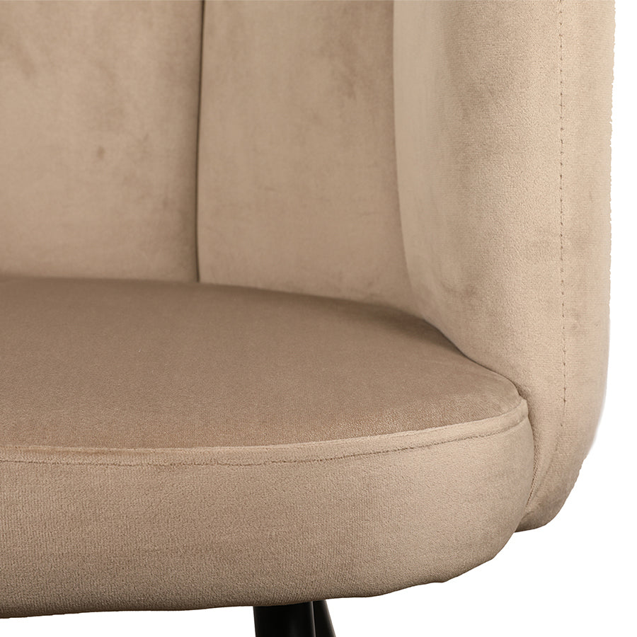 Eetkamerstoel Elara - Taupe - Velvet
