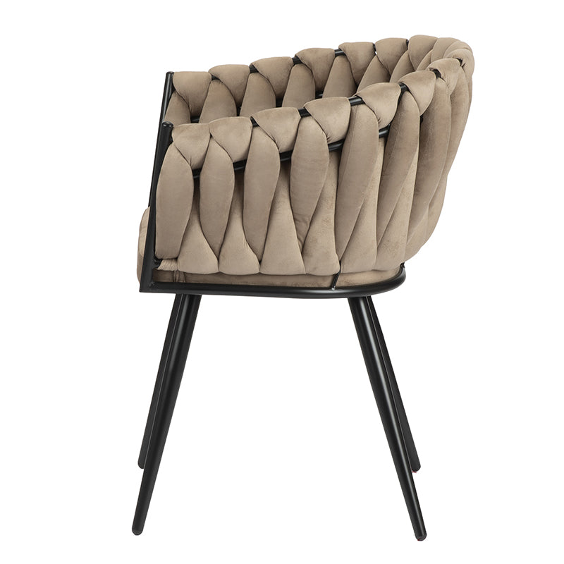 Eetkamerstoel Kristy - Taupe - Velvet