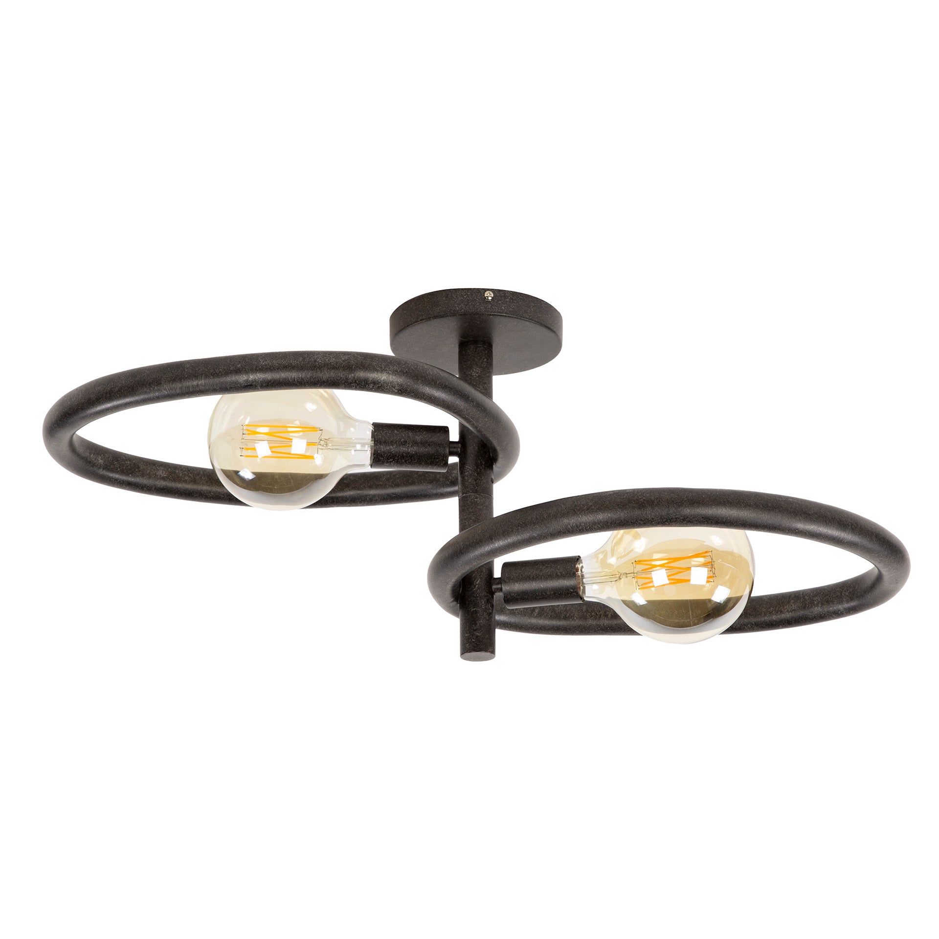 Plafondlamp Winnie - 2-lichts - Zwart - Metaal