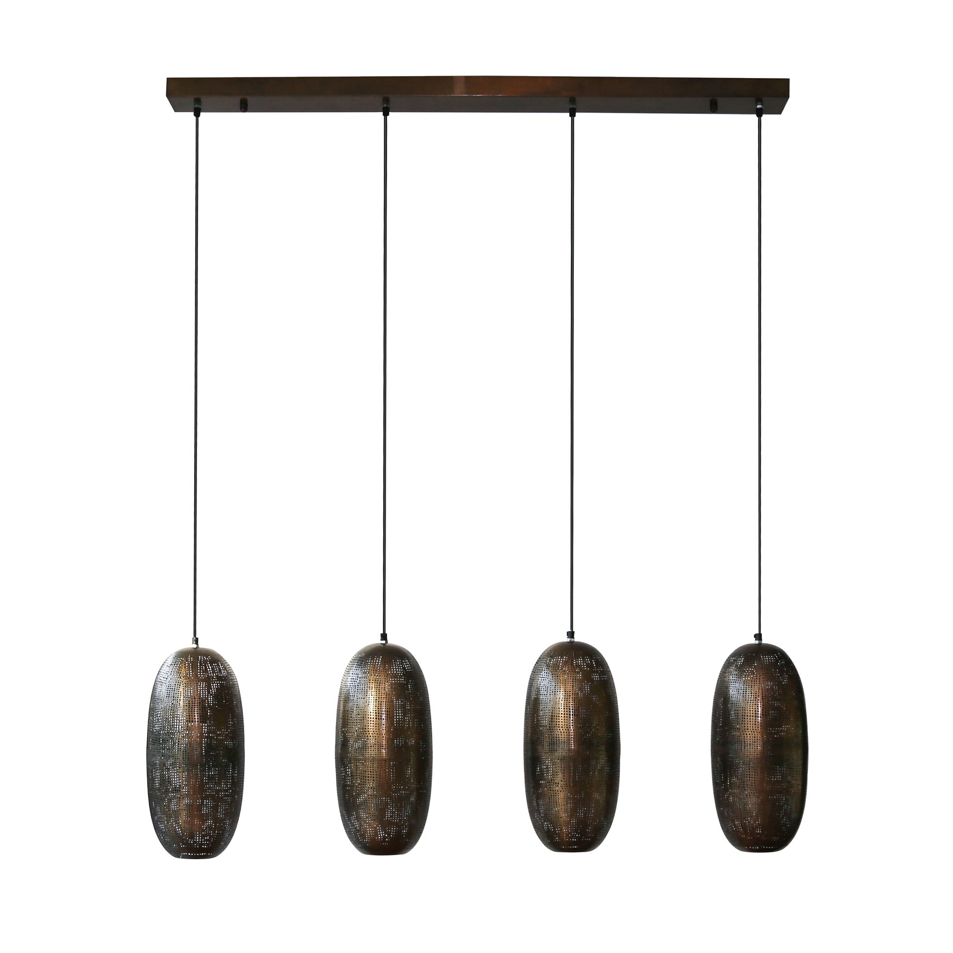 Hanglamp Niko - 4-lichts - Brons - Metaal