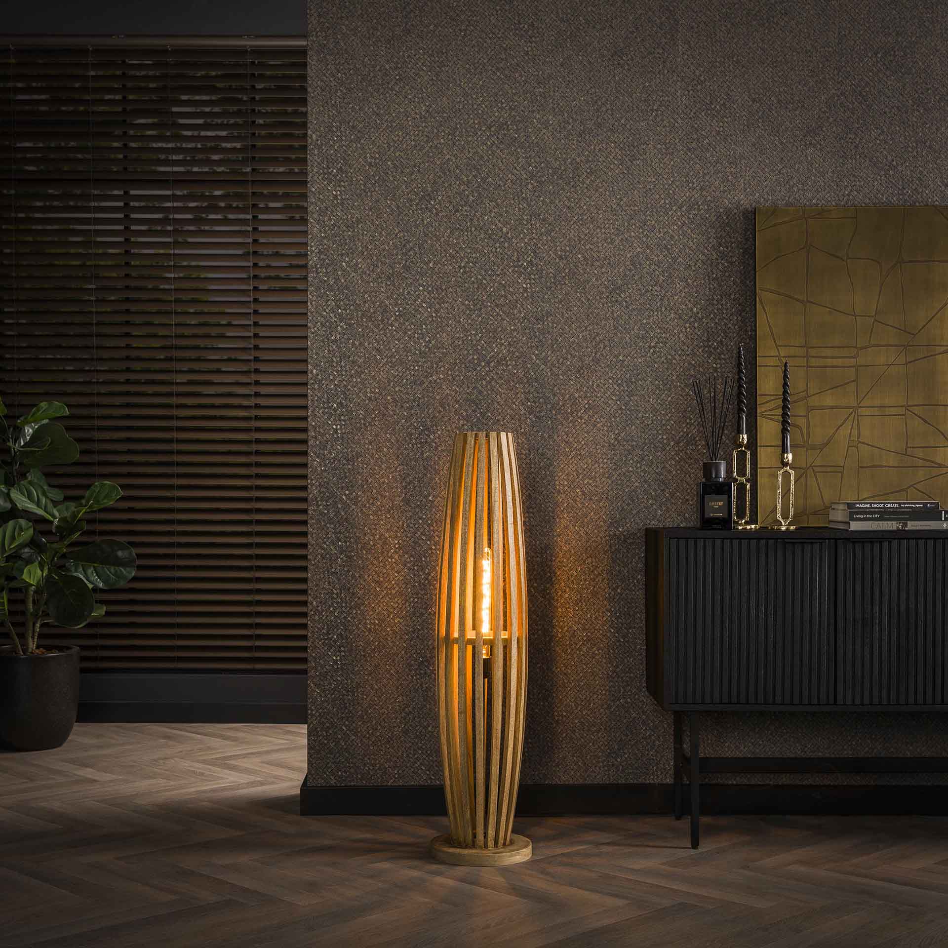 Vloerlamp Orion - Bruin - Mangohout - 105 cm