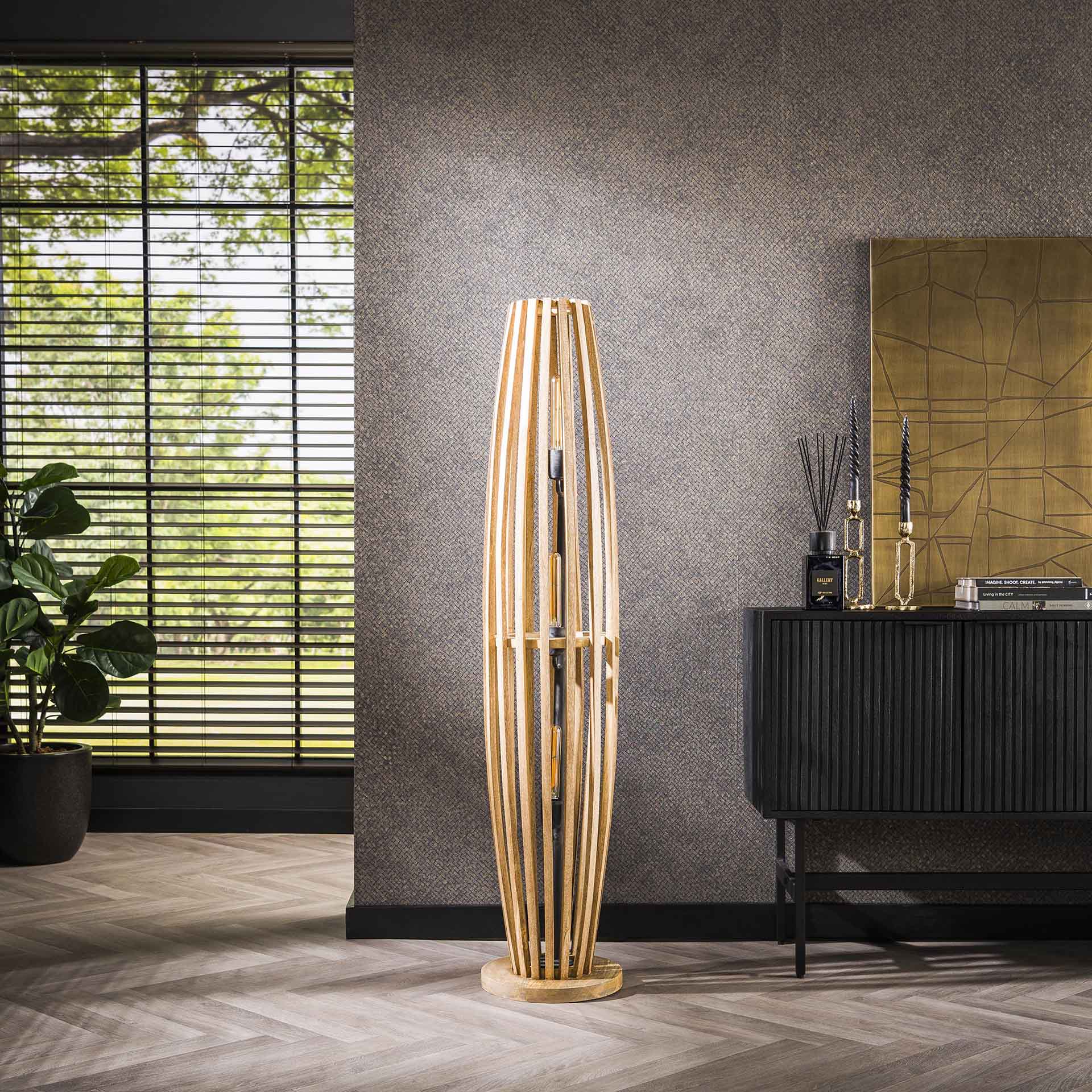 Vloerlamp Orion - Bruin - Mangohout - 145 cm