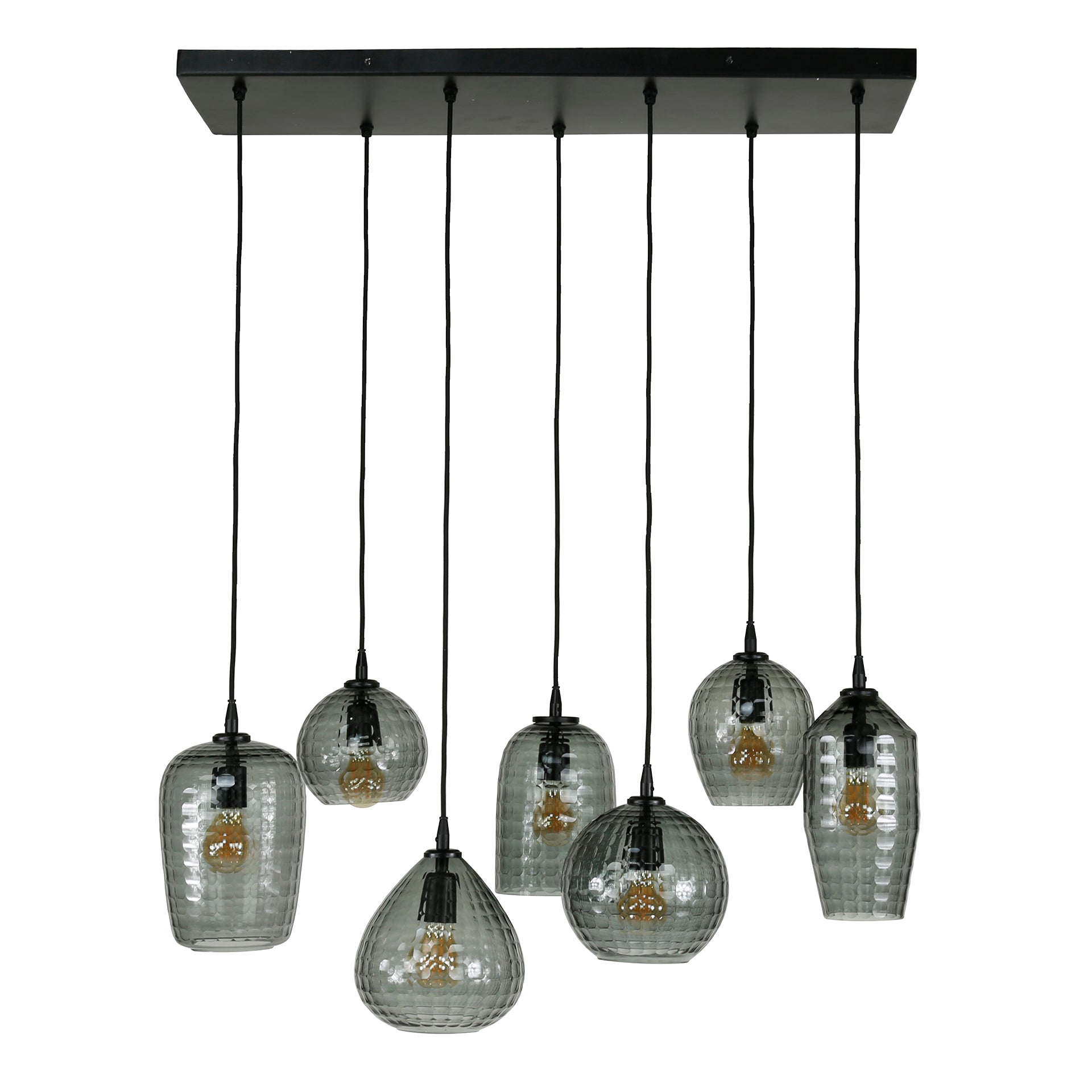 Hanglamp Sky - 7-lichts - Smoke - Glas