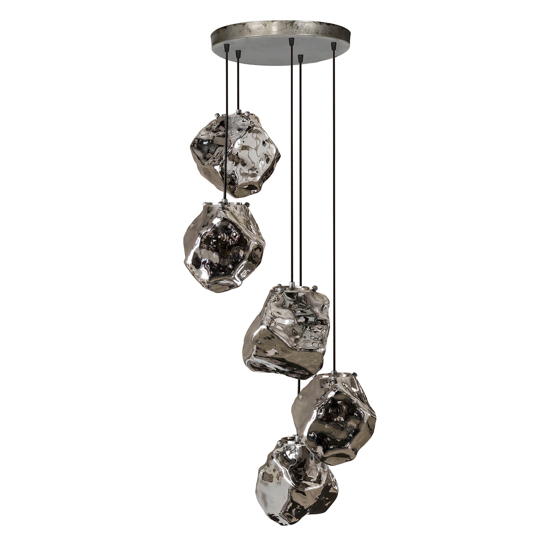 Hanglamp Louis - 5-lichts - Chrome - Glas