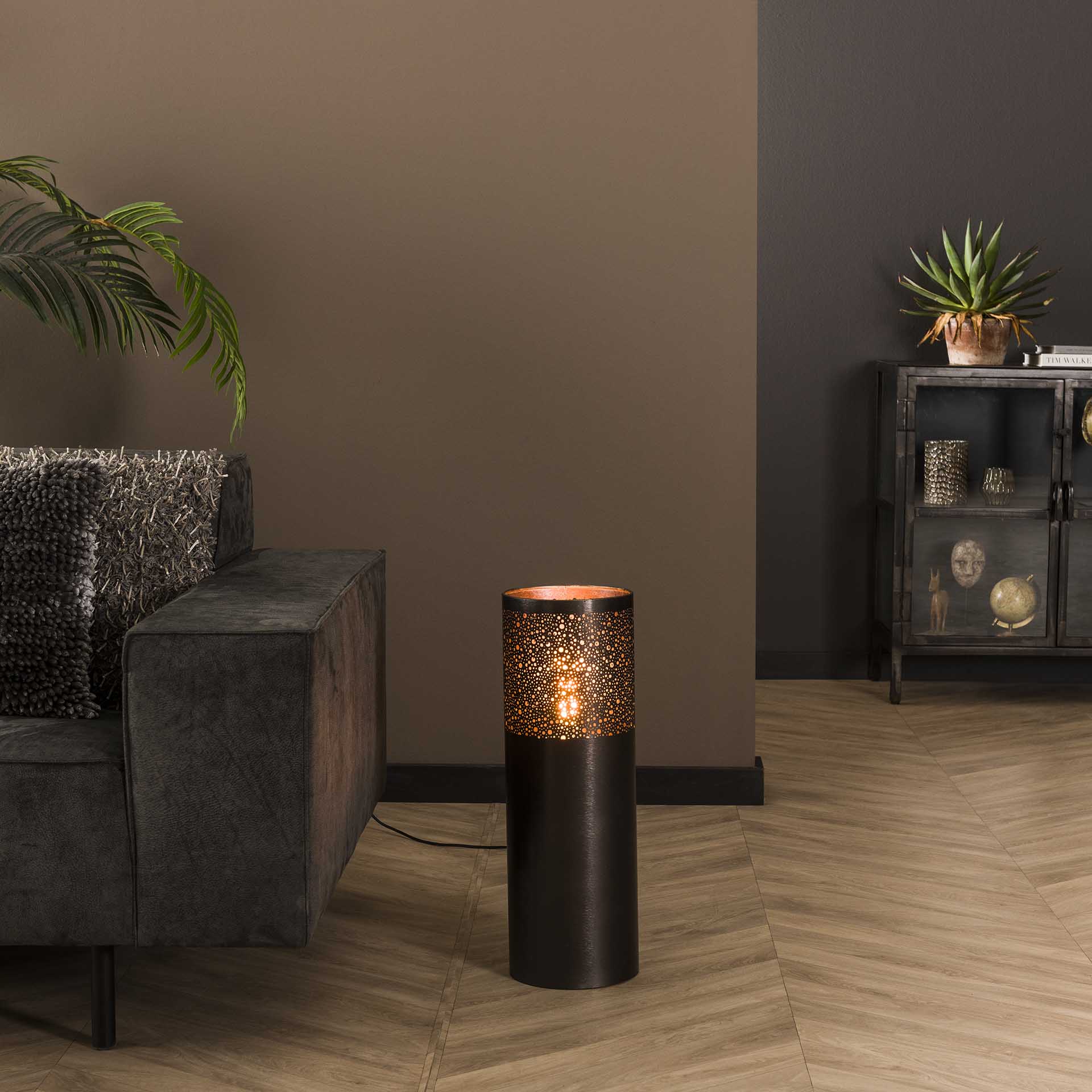 Vloerlamp Knox - Zwart Nikkel - Metaal