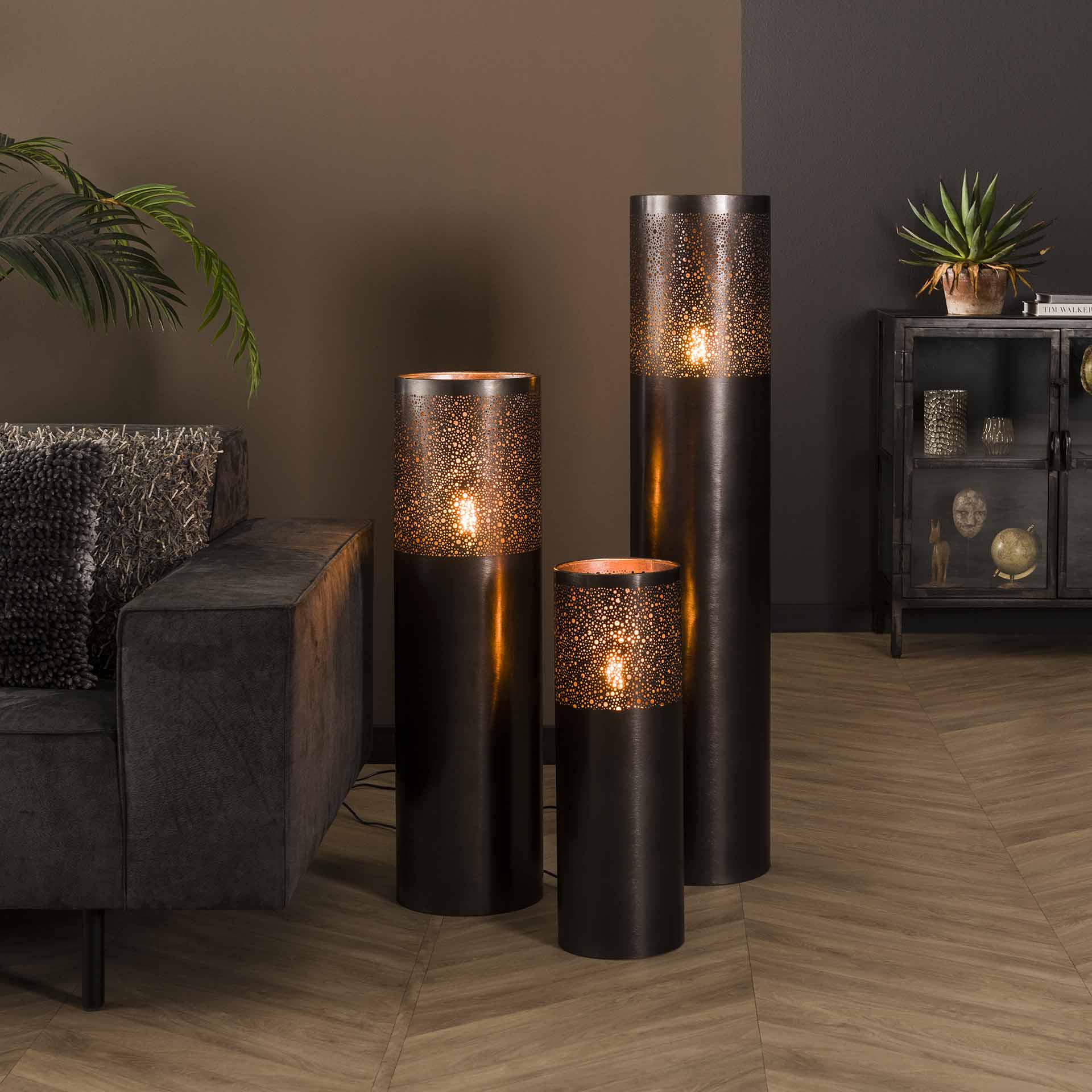 Vloerlamp Knox - Zwart Nikkel - Metaal