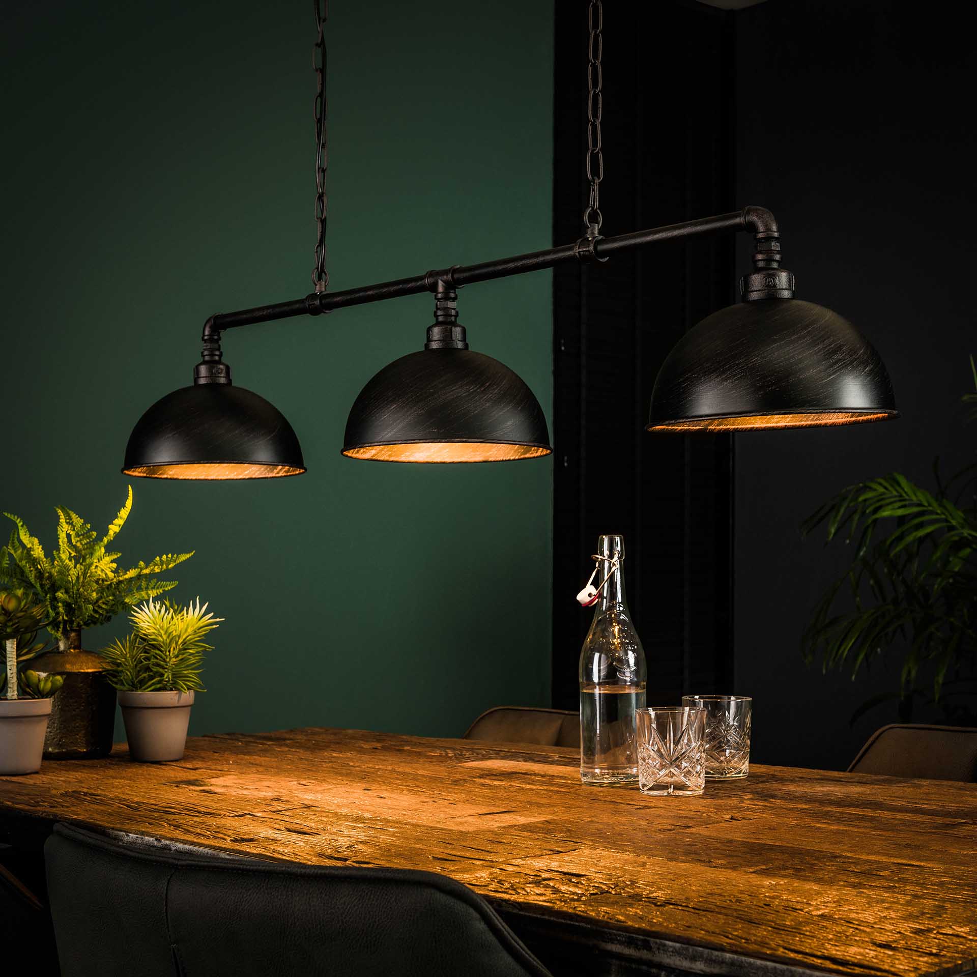 Hanglamp Poppy - 3-lichts - Zwart - Metaal