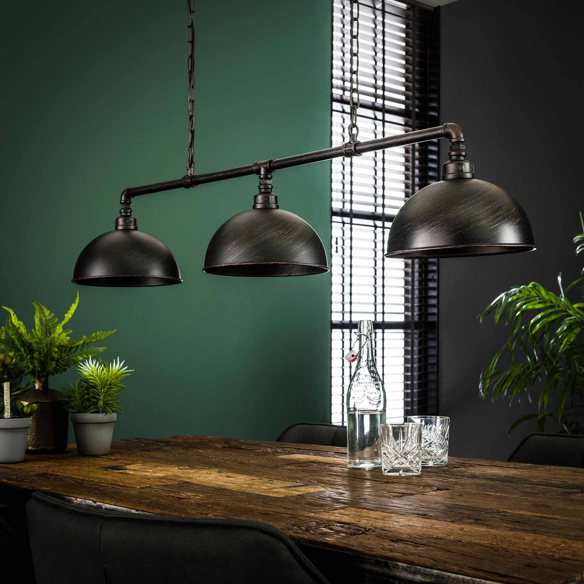 Hanglamp Poppy - 3-lichts - Zwart - Metaal