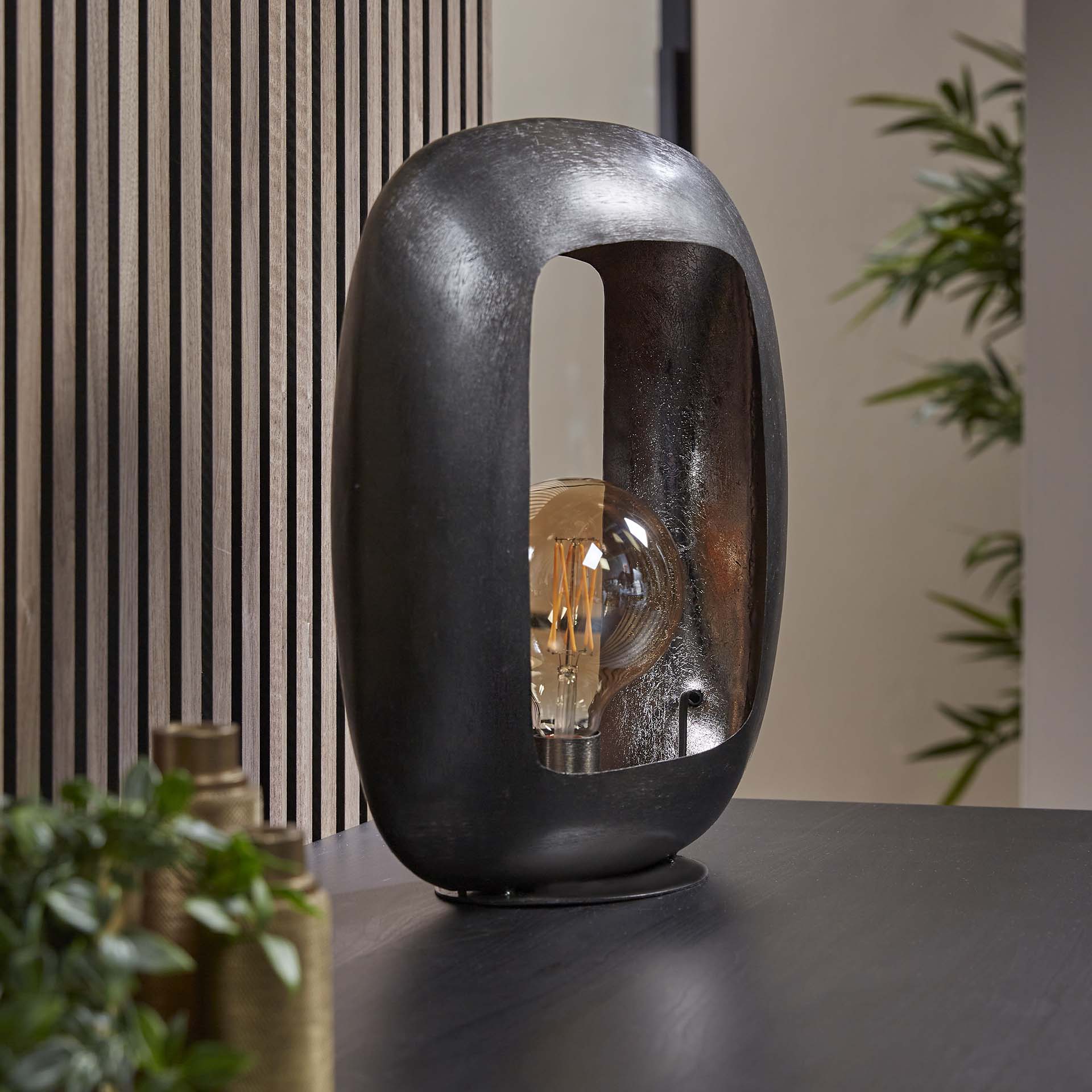 Tafellamp Wave - Zwart Nikkel - Metaal - 44 cm