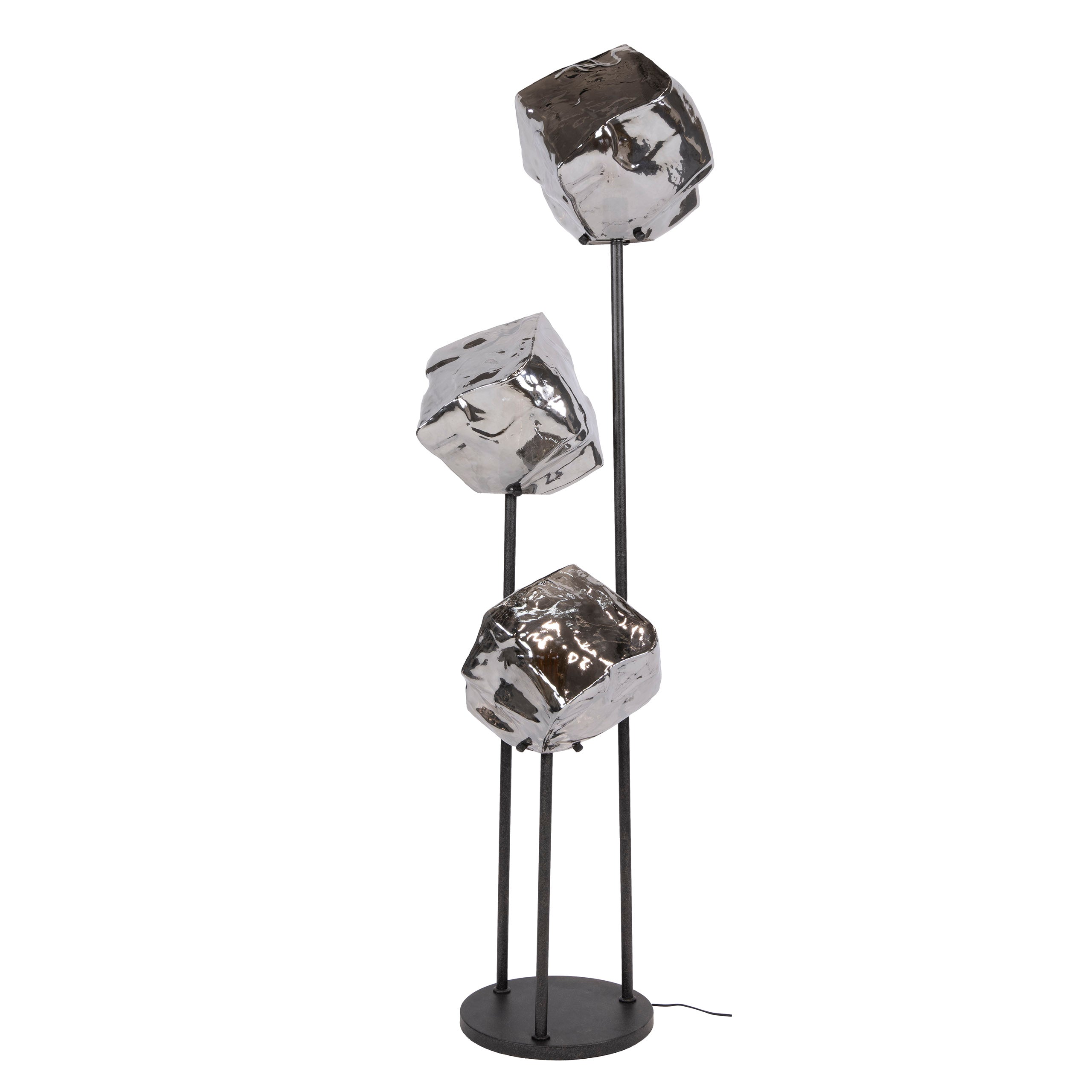 Vloerlamp Zagato - 3-lichts - Chroom - Glas - 165 cm