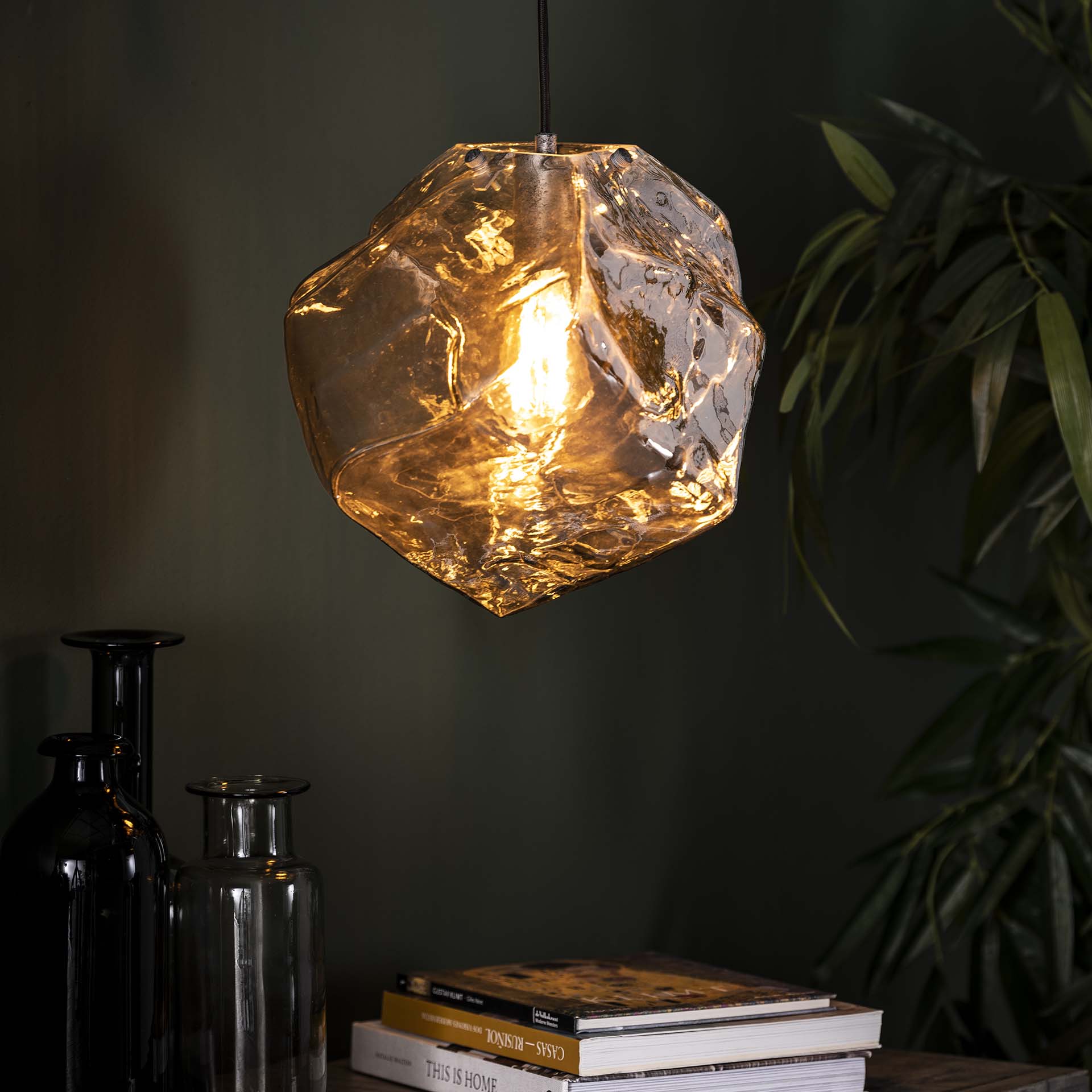 Hanglamp Louis - 1-lichts - Chrome - Glas