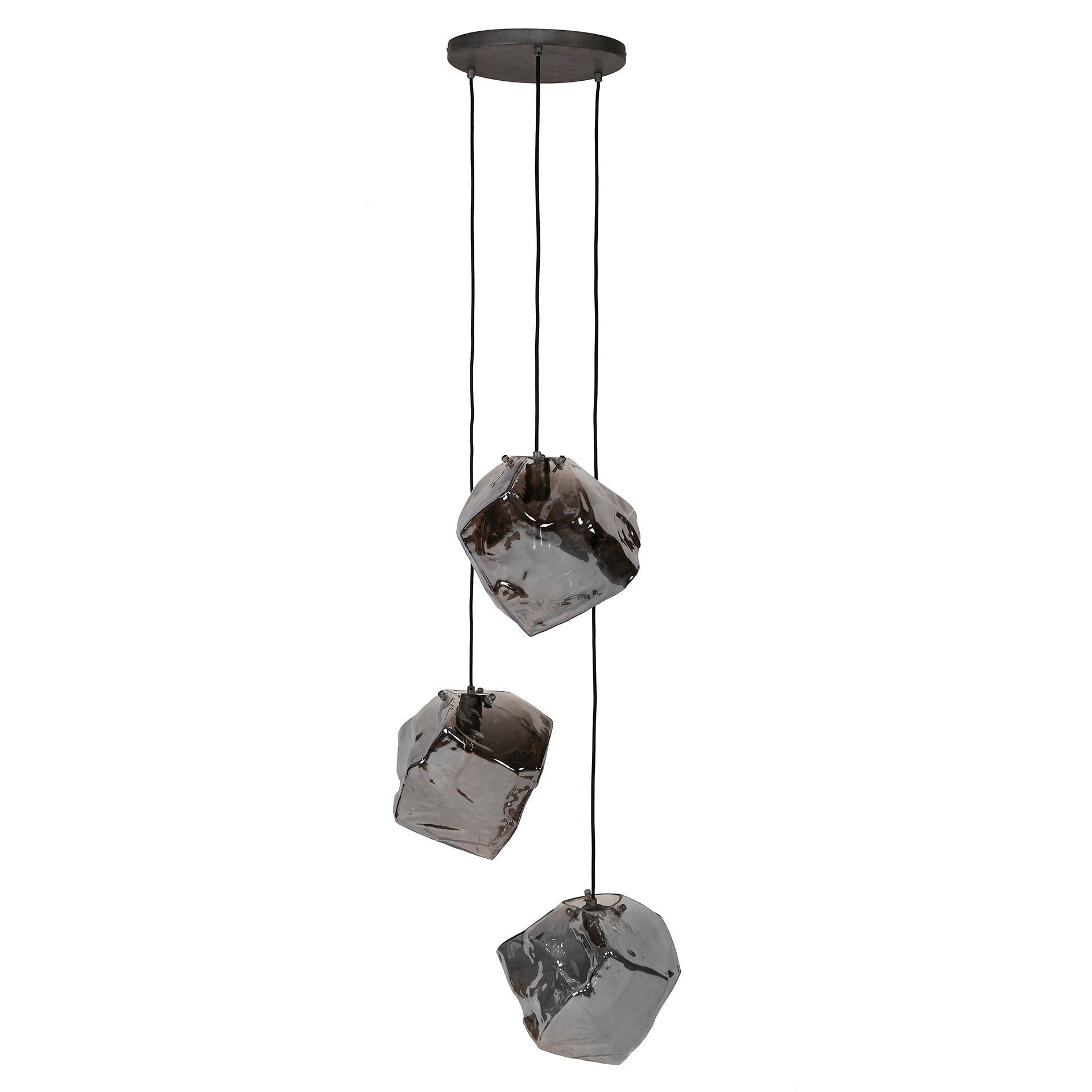 Hanglamp Louis - 3-lichts - Chrome - Glas