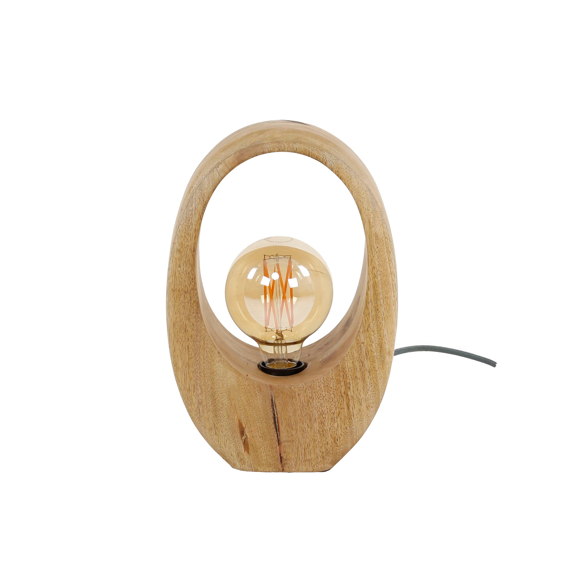 Tafellamp Ember - Bruin - Mangohout - 30 cm