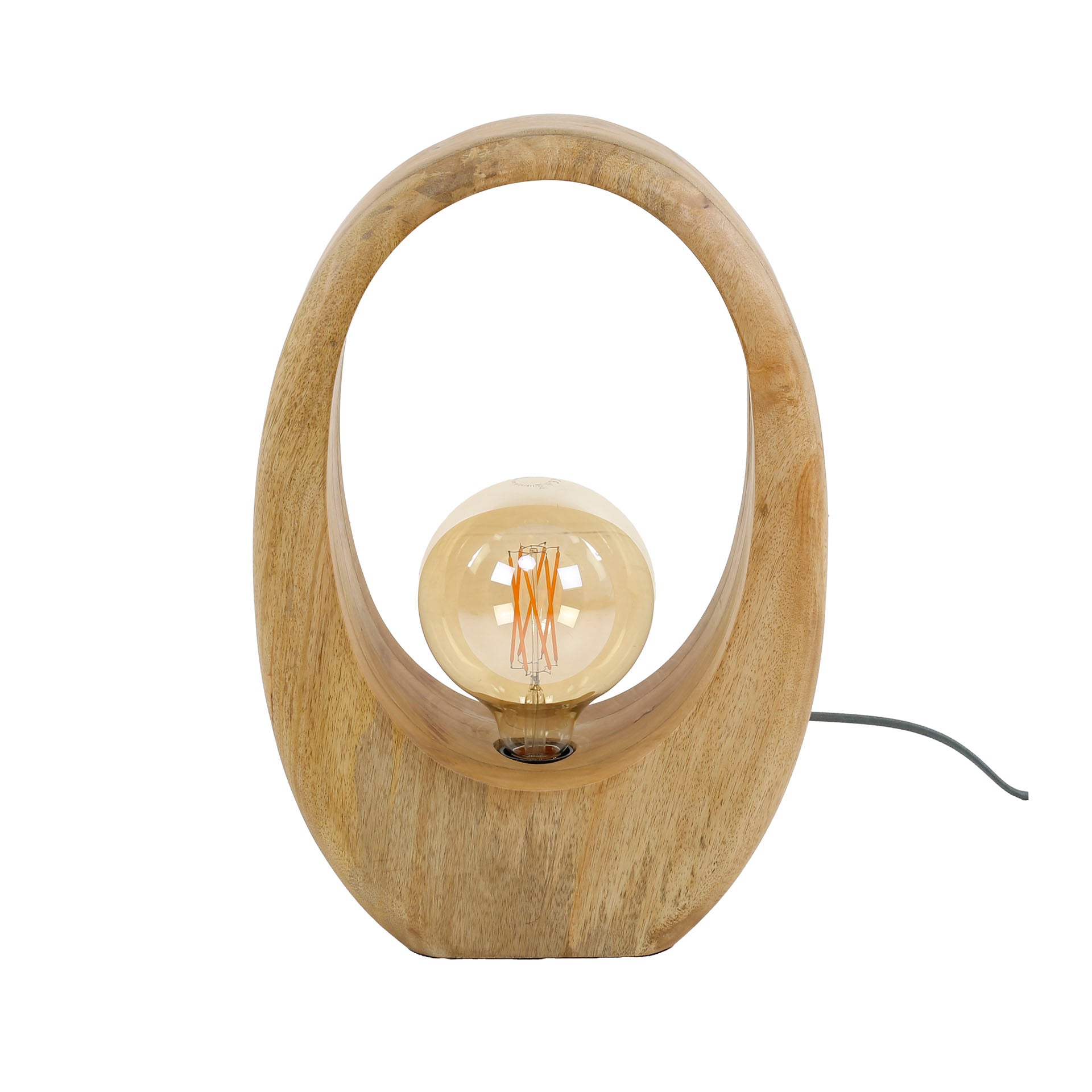 Tafellamp Ember - Bruin - Mangohout - 43 cm