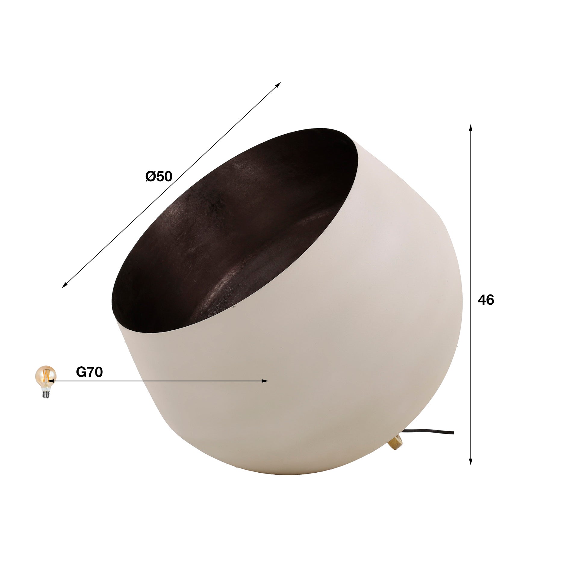 Vloerlamp Xena - Grijs - Metaal - 50 cm