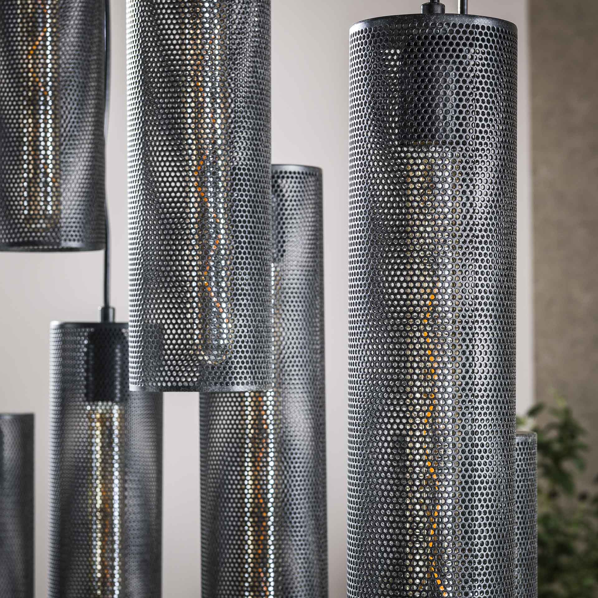 Hanglamp Echelon - 9-lichts - Zwart - Mesh