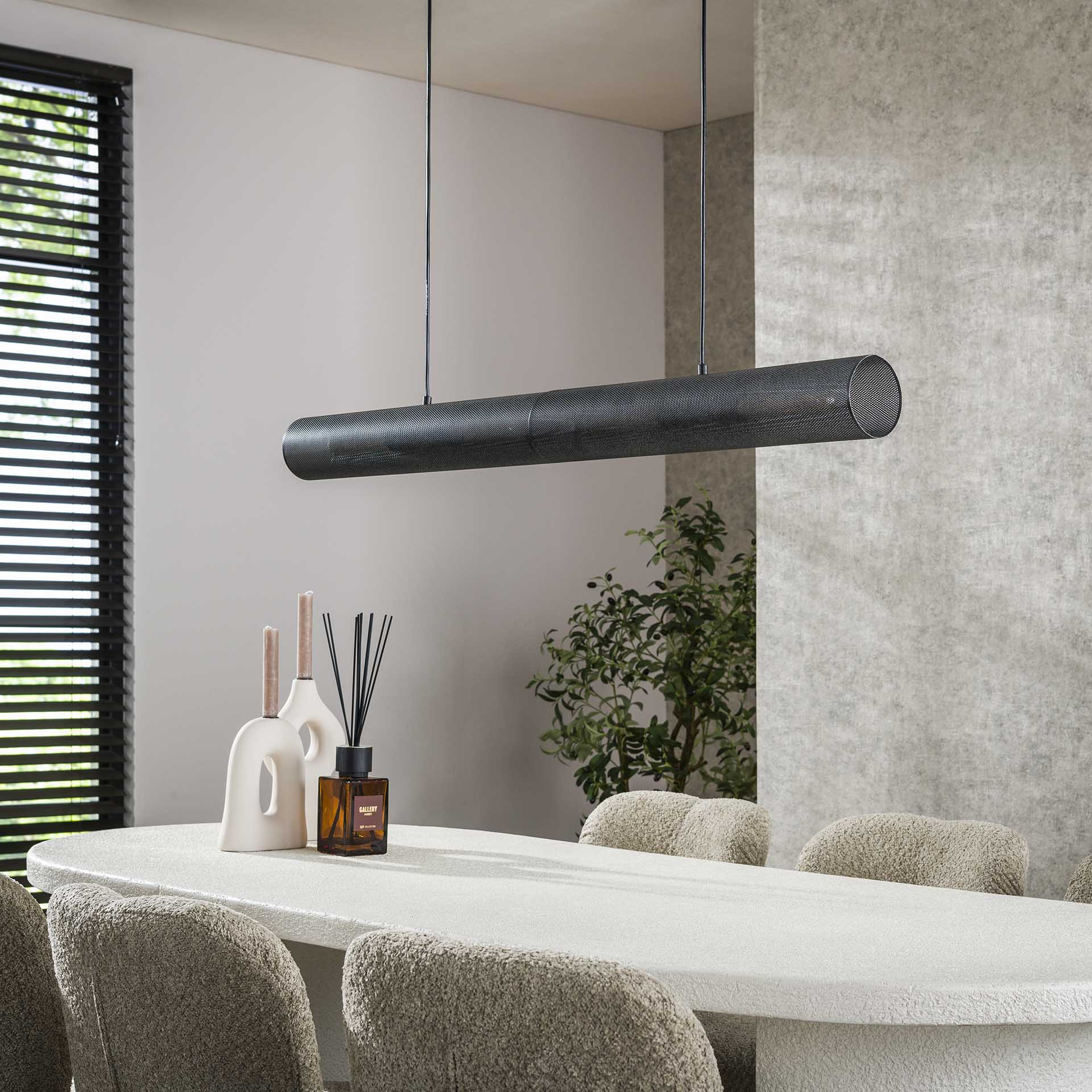 Hanglamp Lattice - 4-lichts - Zwart - Mesh