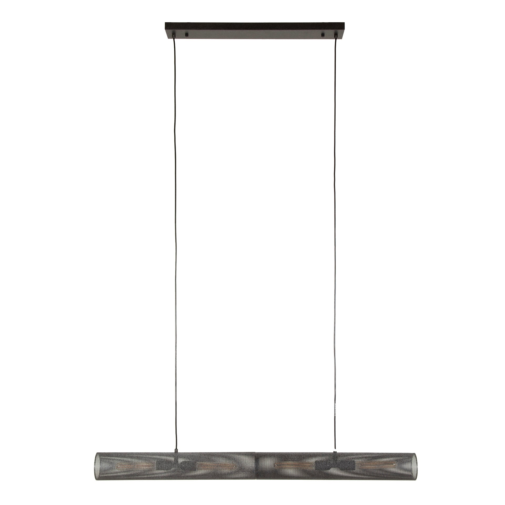 Hanglamp Lattice - 4-lichts - Zwart - Mesh