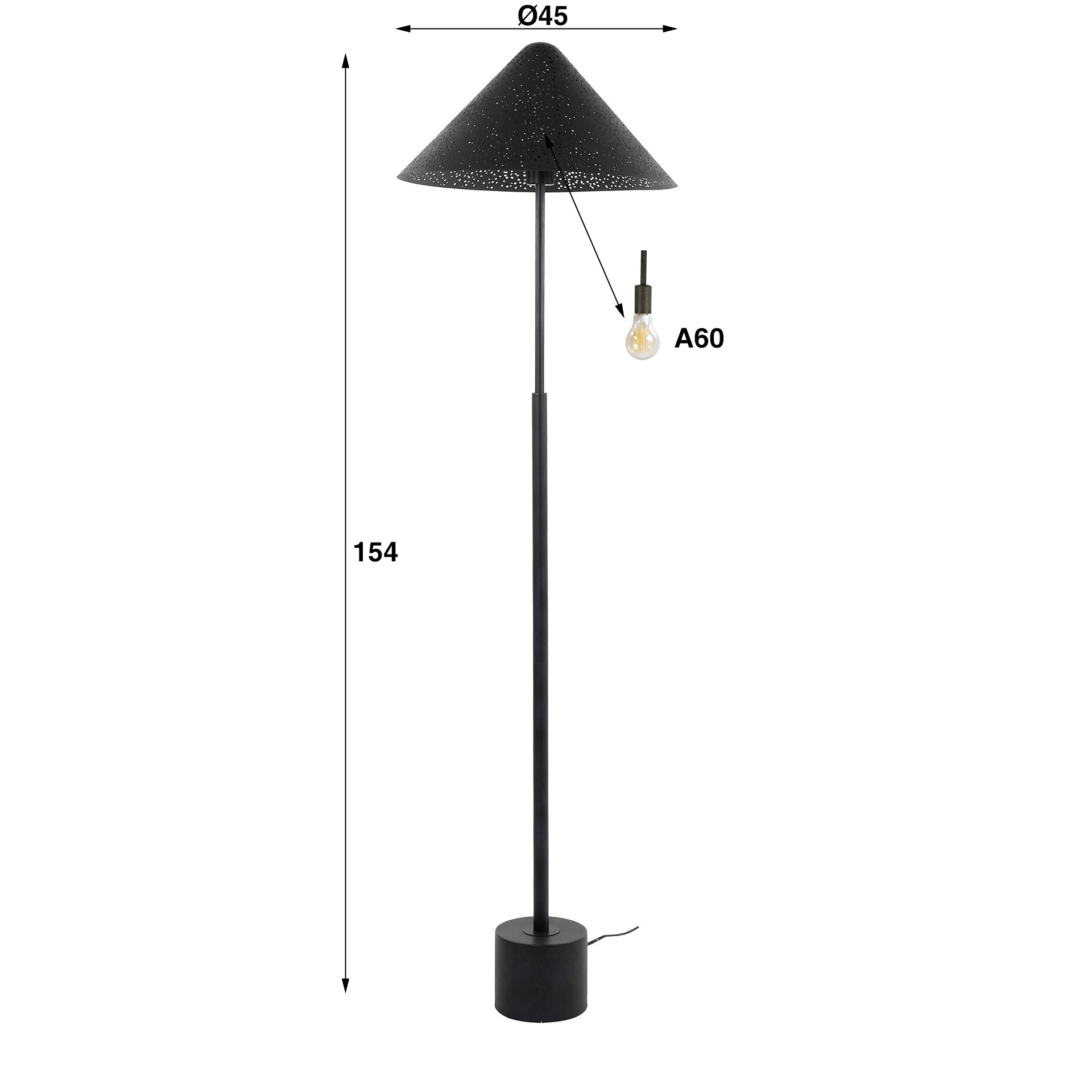 Vloerlamp Jax - Antraciet - Metaal
