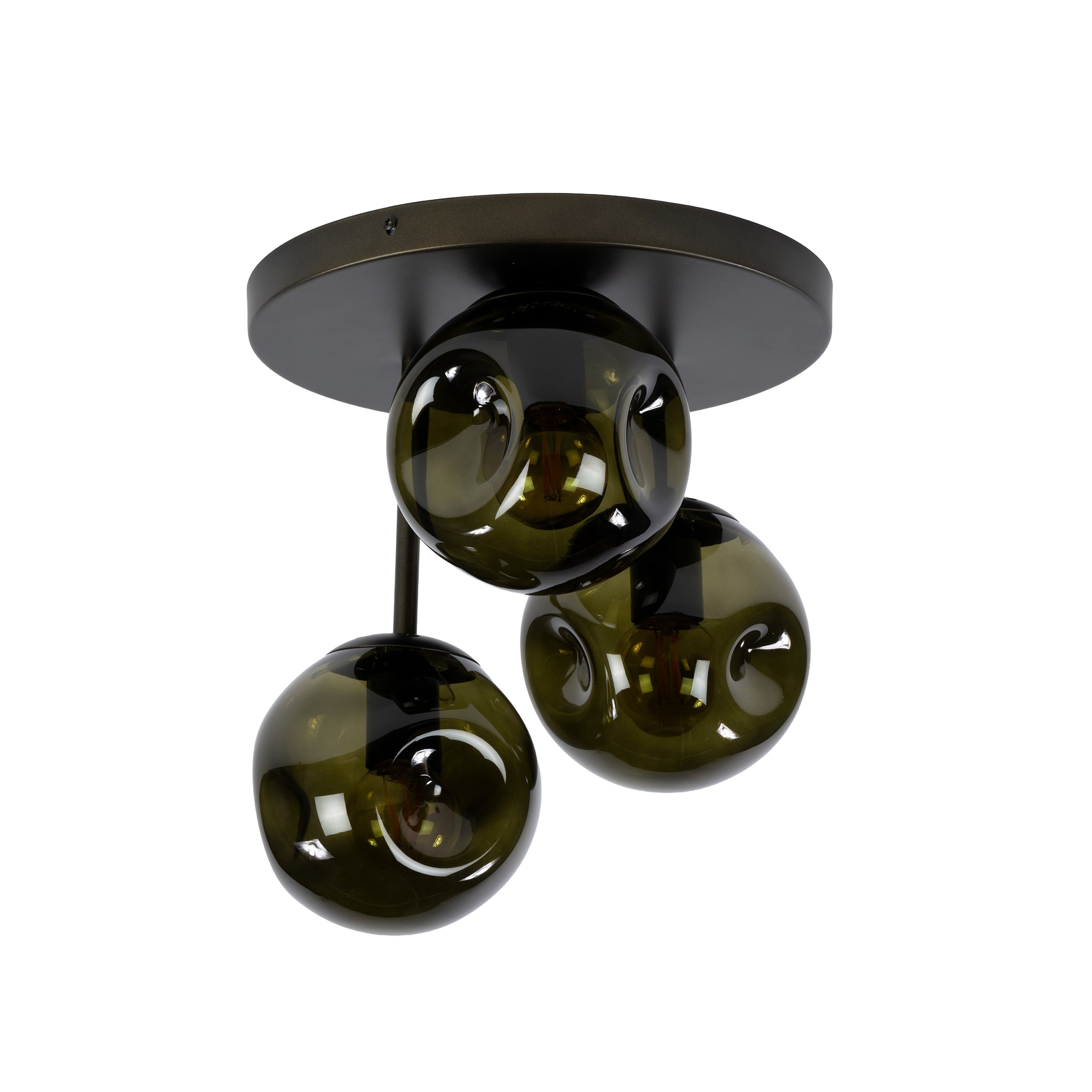Plafondlamp Bellum - 3-lichts - Brons - Glas