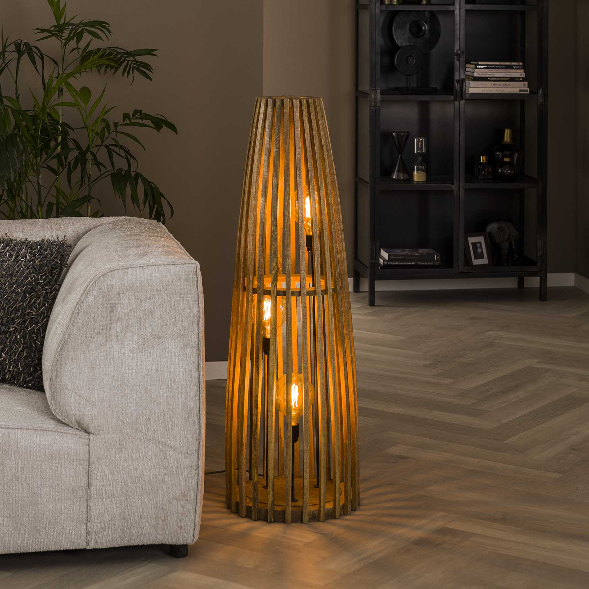 Vloerlamp Menno - Bruin - Mangohout