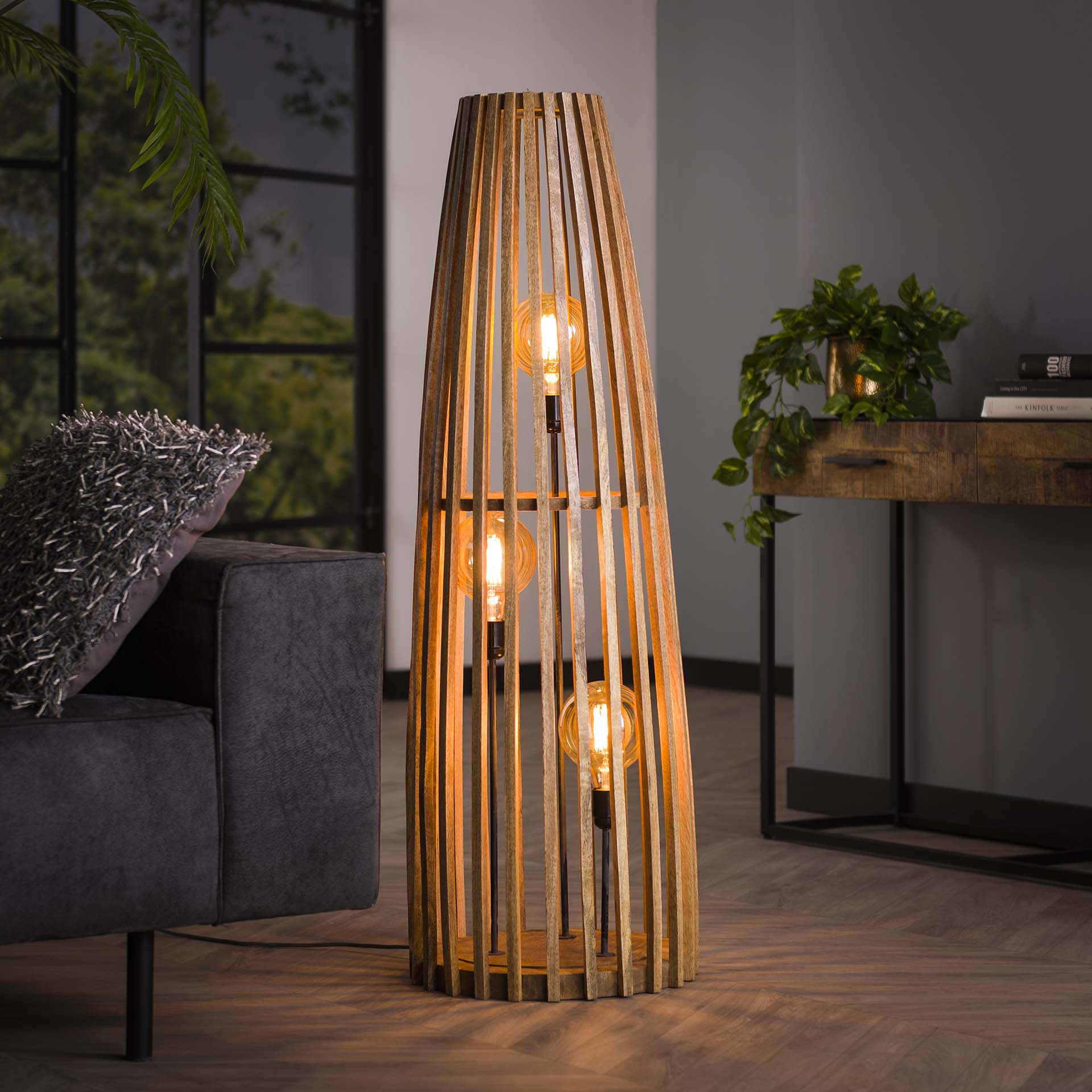 Vloerlamp Menno - Bruin - Mangohout