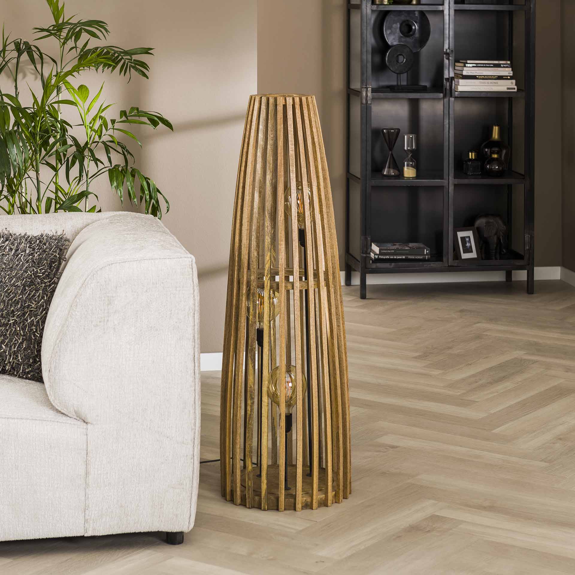 Vloerlamp Menno - Bruin - Mangohout