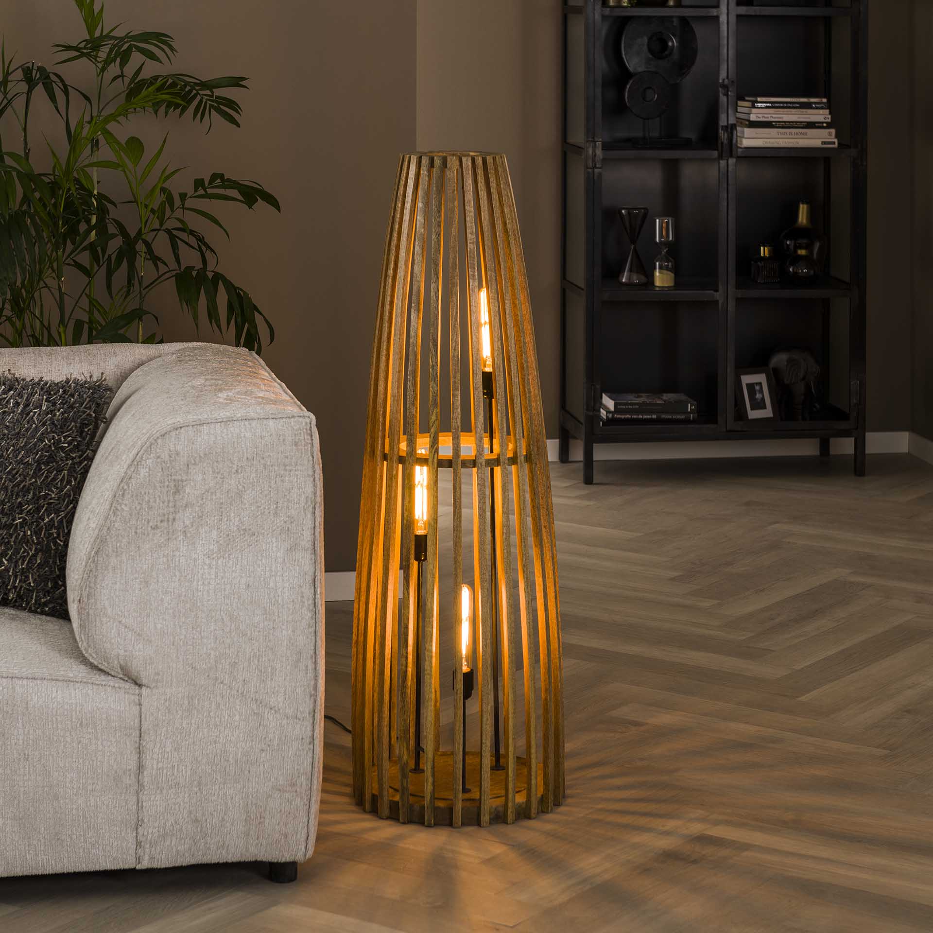 Vloerlamp Menno - Bruin - Mangohout
