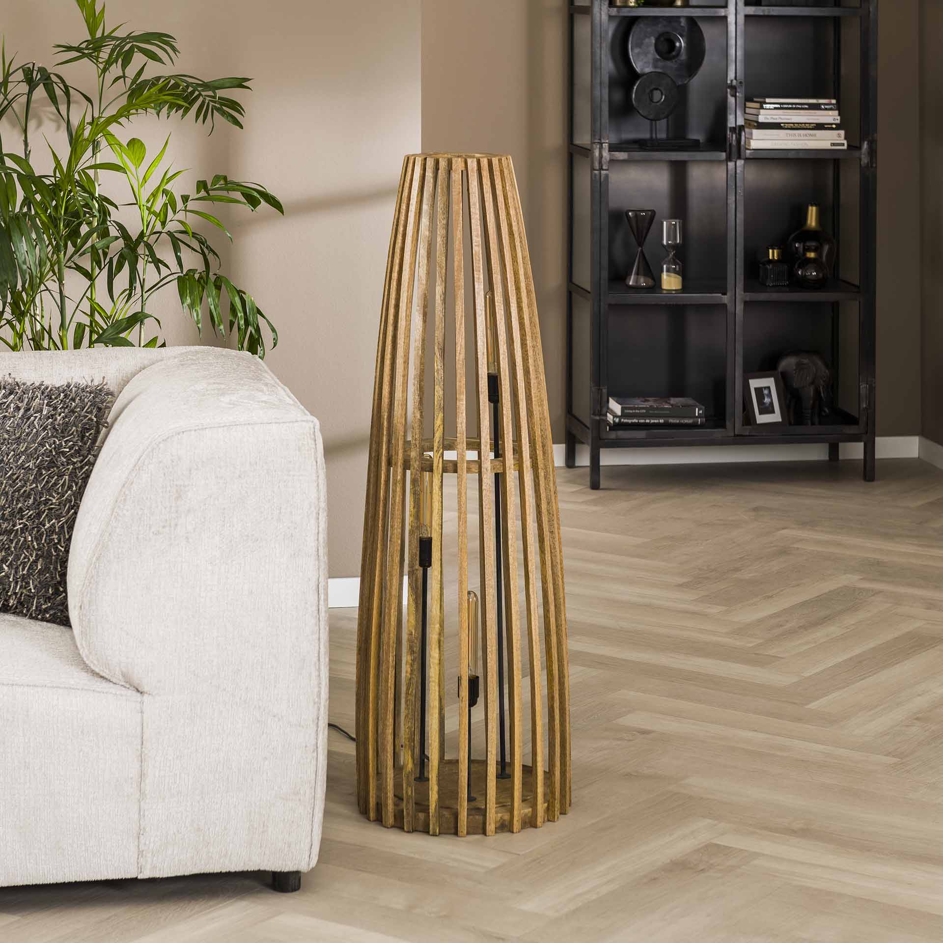 Vloerlamp Menno - Bruin - Mangohout