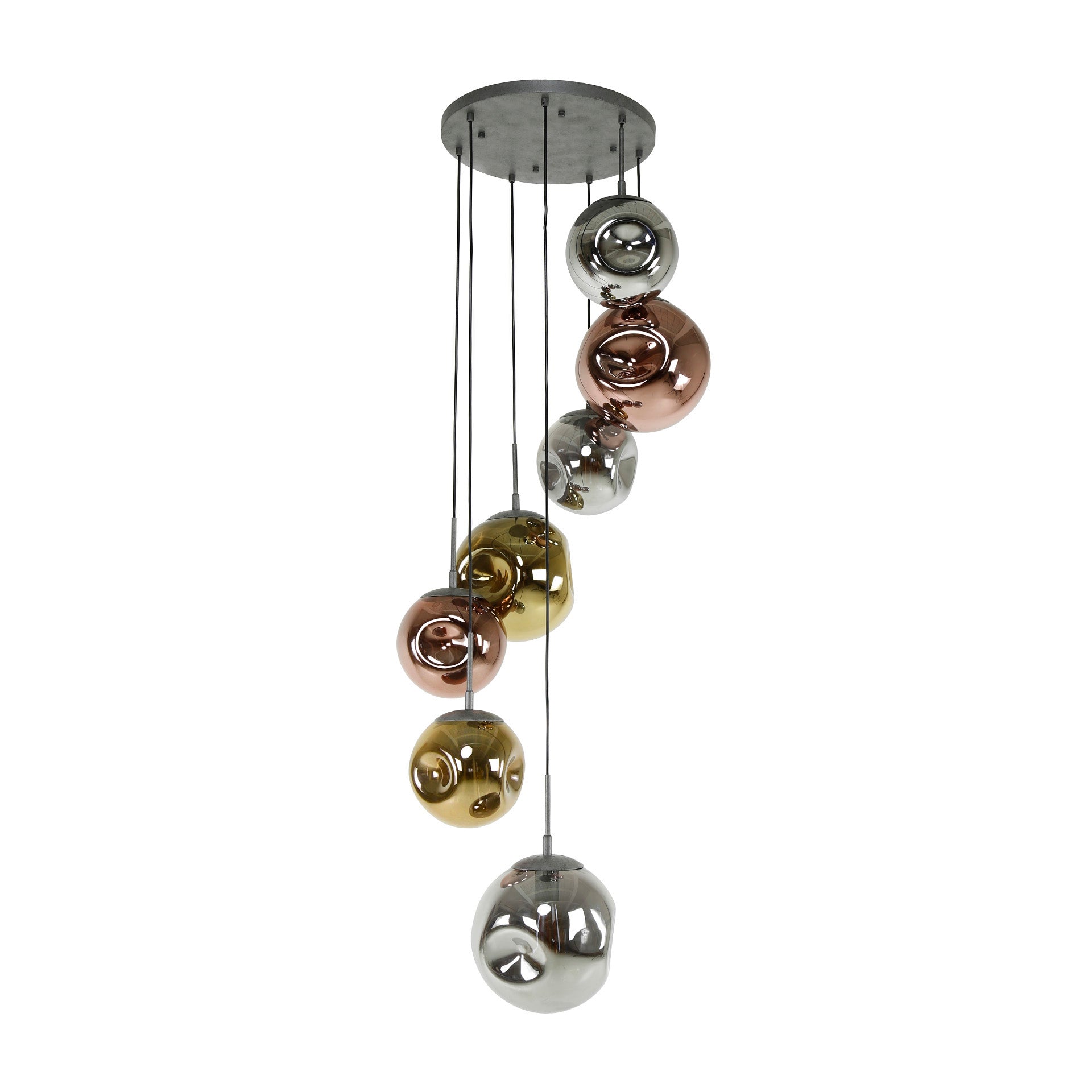 Hanglamp Selene - 7-lichts - Amber Mix - Glas