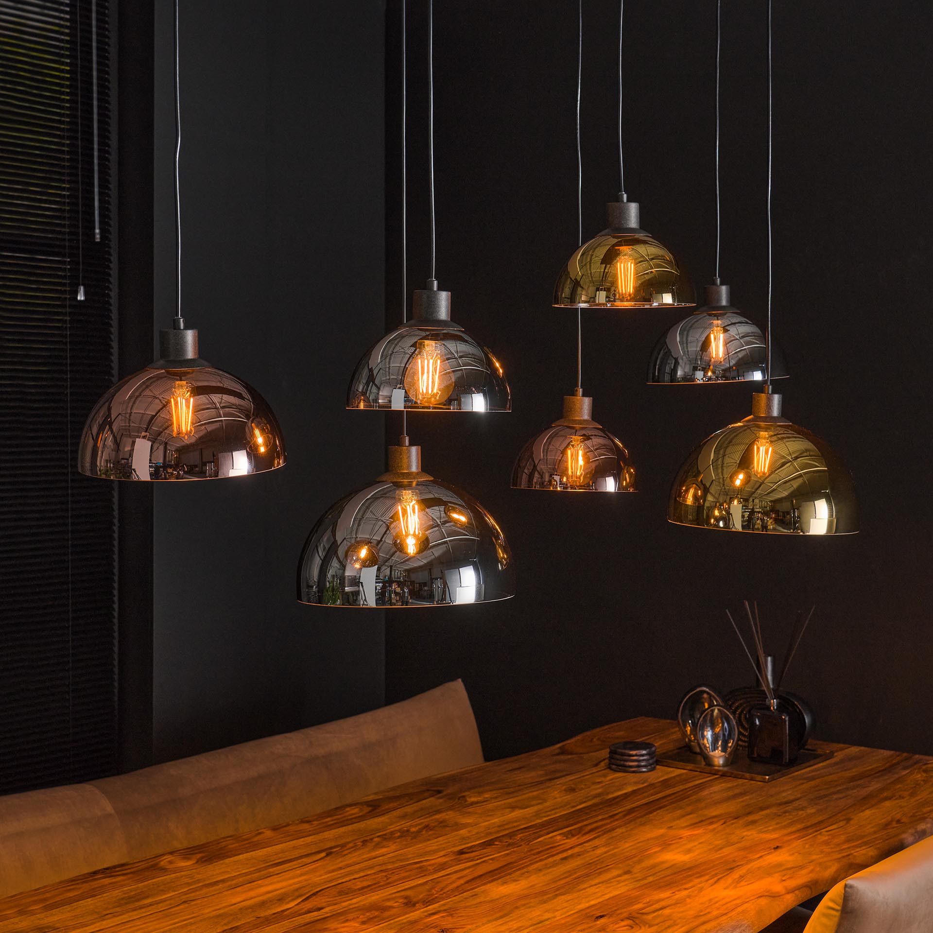 Hanglamp Galen - 7-lichts - Mix - Glas