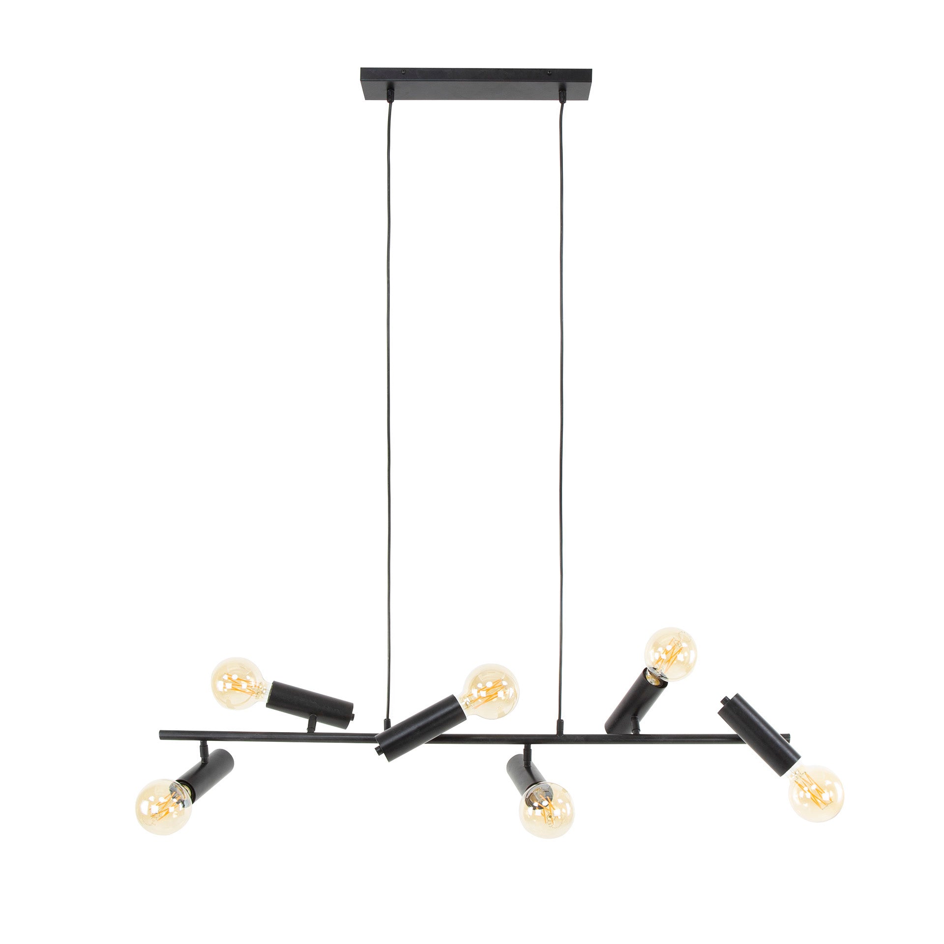 Hanglamp Juna - 6-lichts - Antraciet - Metaal