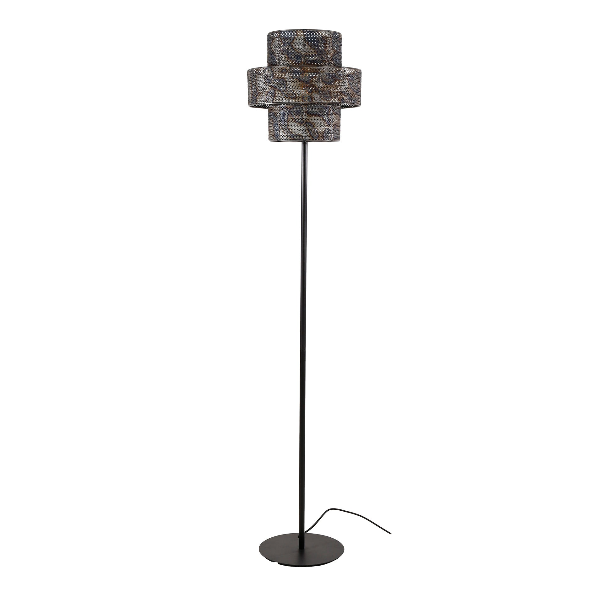 Vloerlamp Phoenix - Zwart/Bruin - Metaal