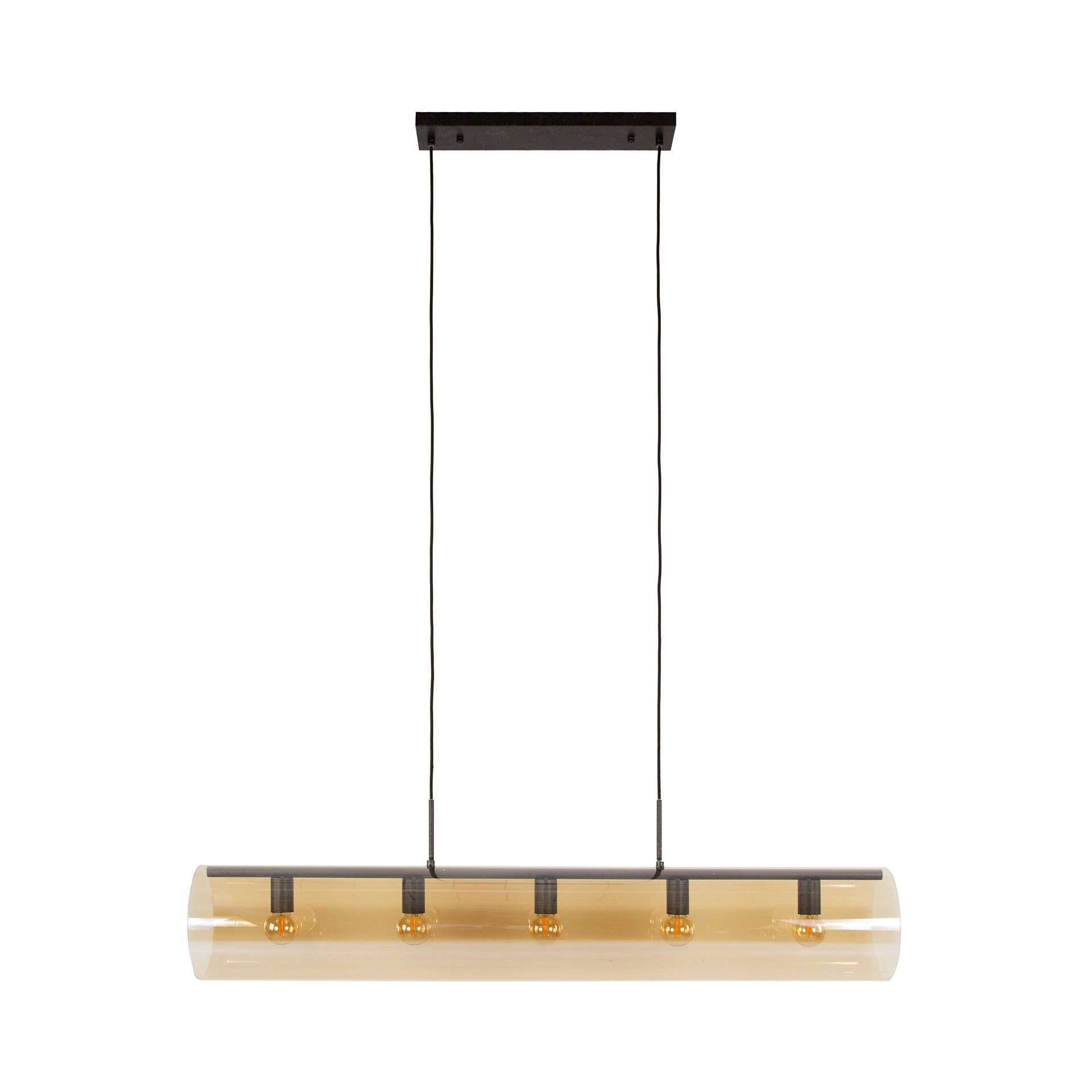 Hanglamp Orbit - 5-lichts - Amberkleurig - Glas