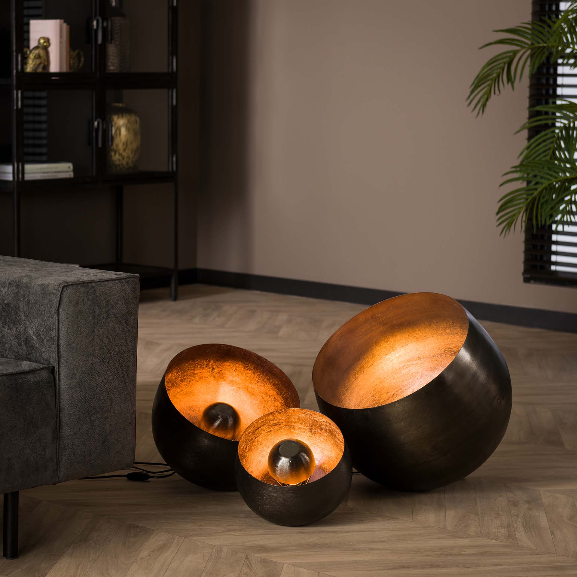 Vloerlamp Breeze - Zwart Nikkel - Metaal - 28 cm