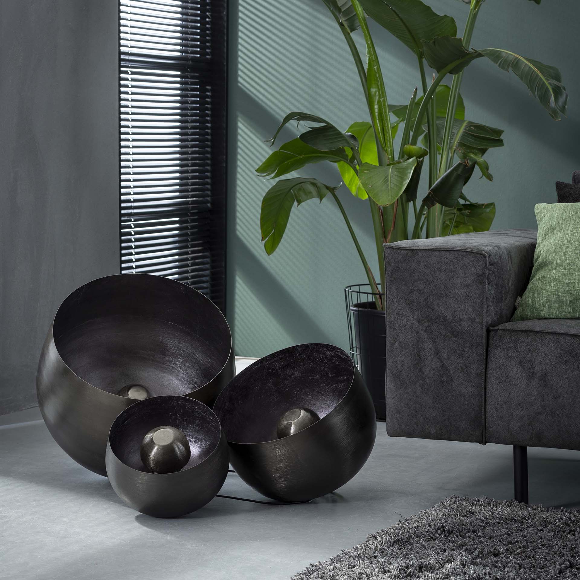 Vloerlamp Breeze - Zwart Nikkel - Metaal - 28 cm