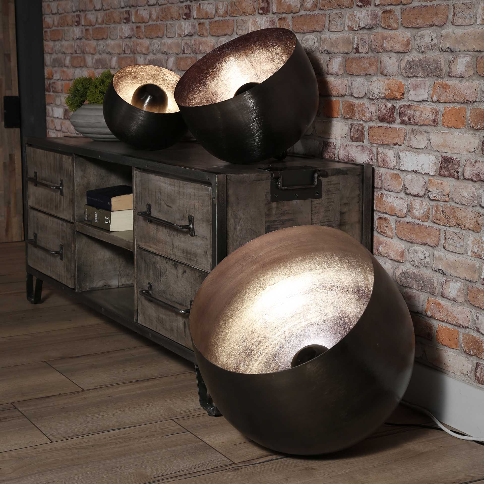 Vloerlamp Breeze - Zwart Nikkel - Metaal - 46 cm