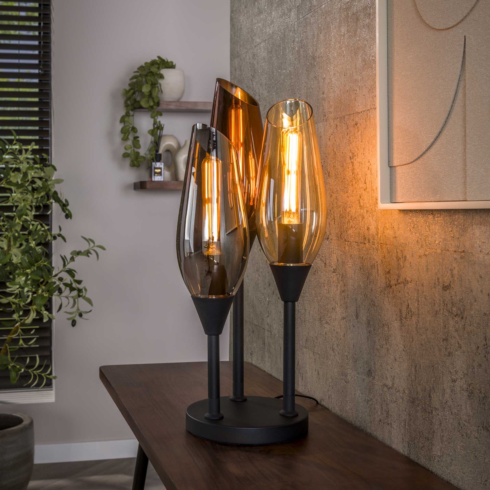 Tafellamp Vivid - 3-lichts - Mix - Glas