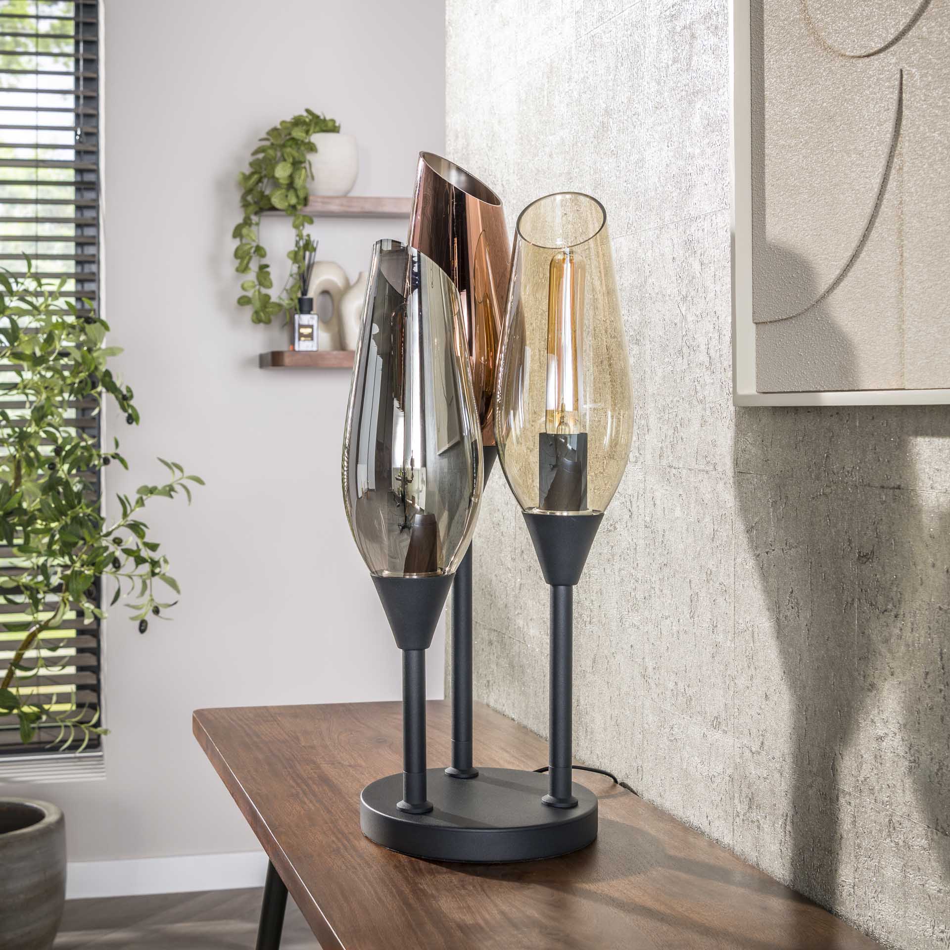 Tafellamp Vivid - 3-lichts - Mix - Glas