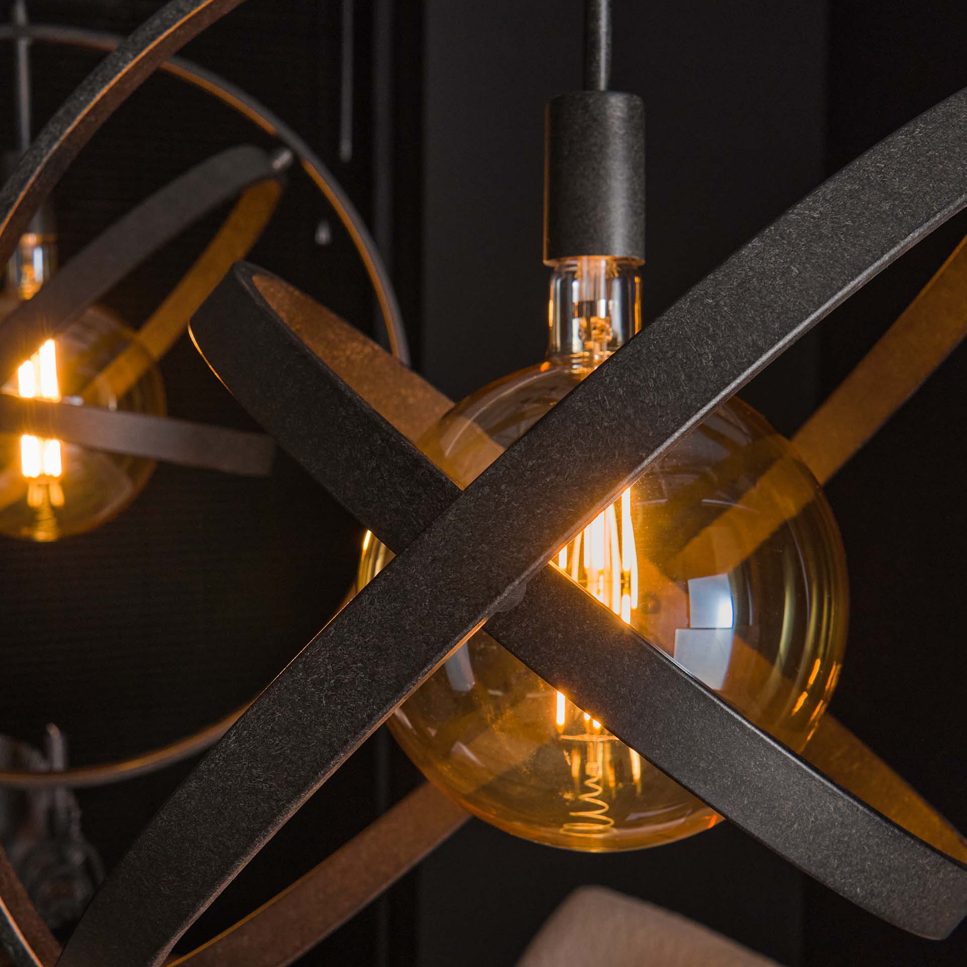 Hanglamp Malin - 2-lichts - Zwart - Metaal