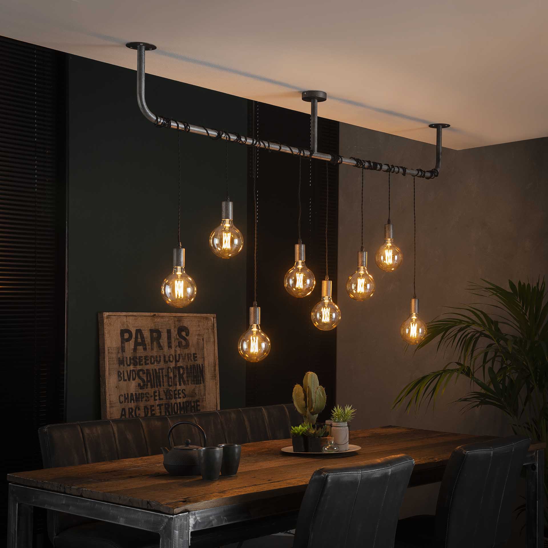 Hanglamp Blaze - 7-lichts - Oud Zilver - Metaal