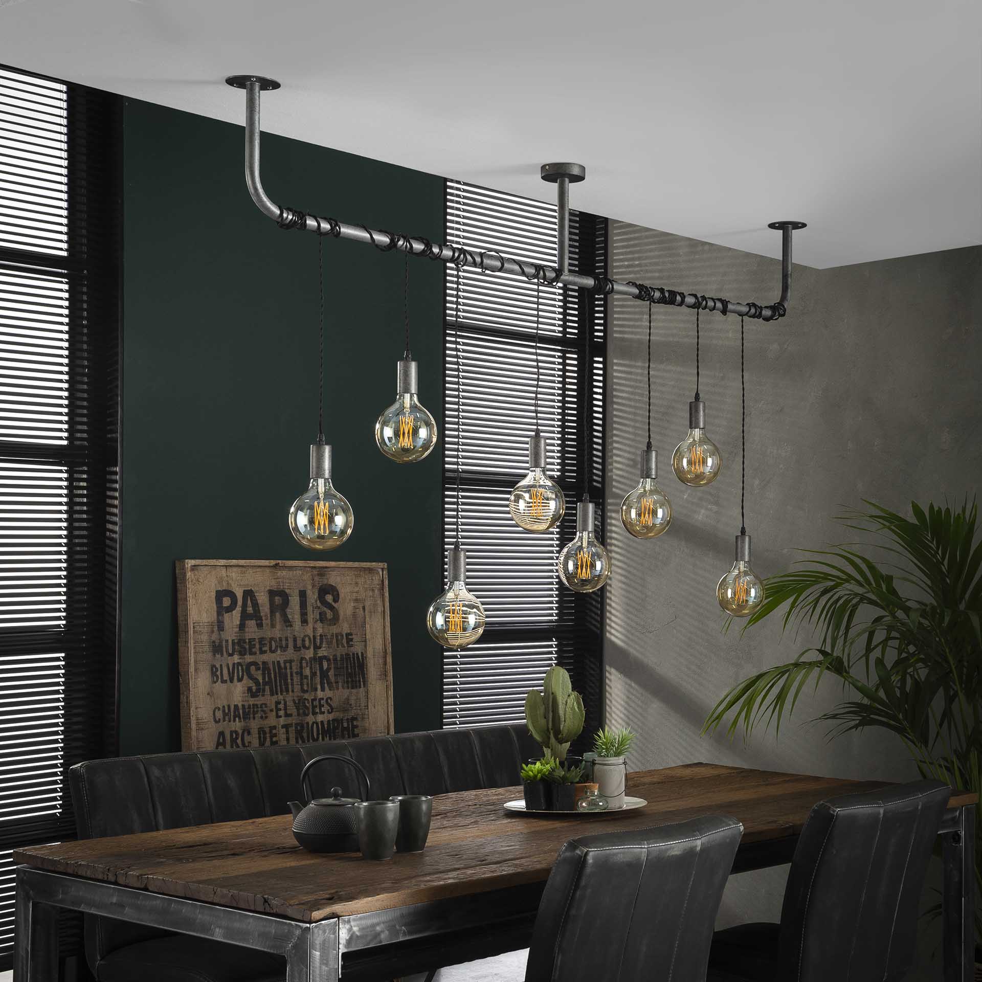 Hanglamp Blaze - 7-lichts - Oud Zilver - Metaal