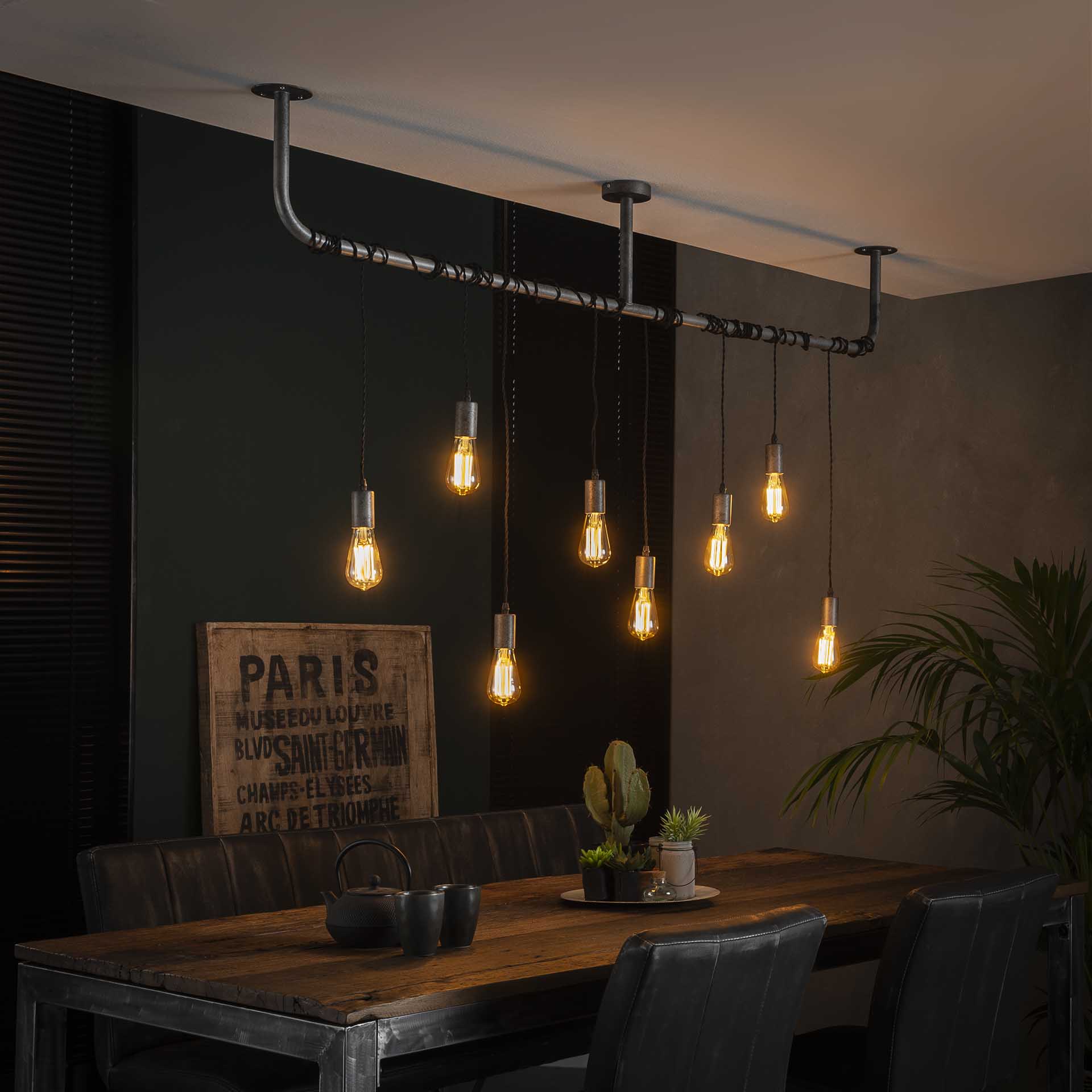Hanglamp Blaze - 7-lichts - Oud Zilver - Metaal