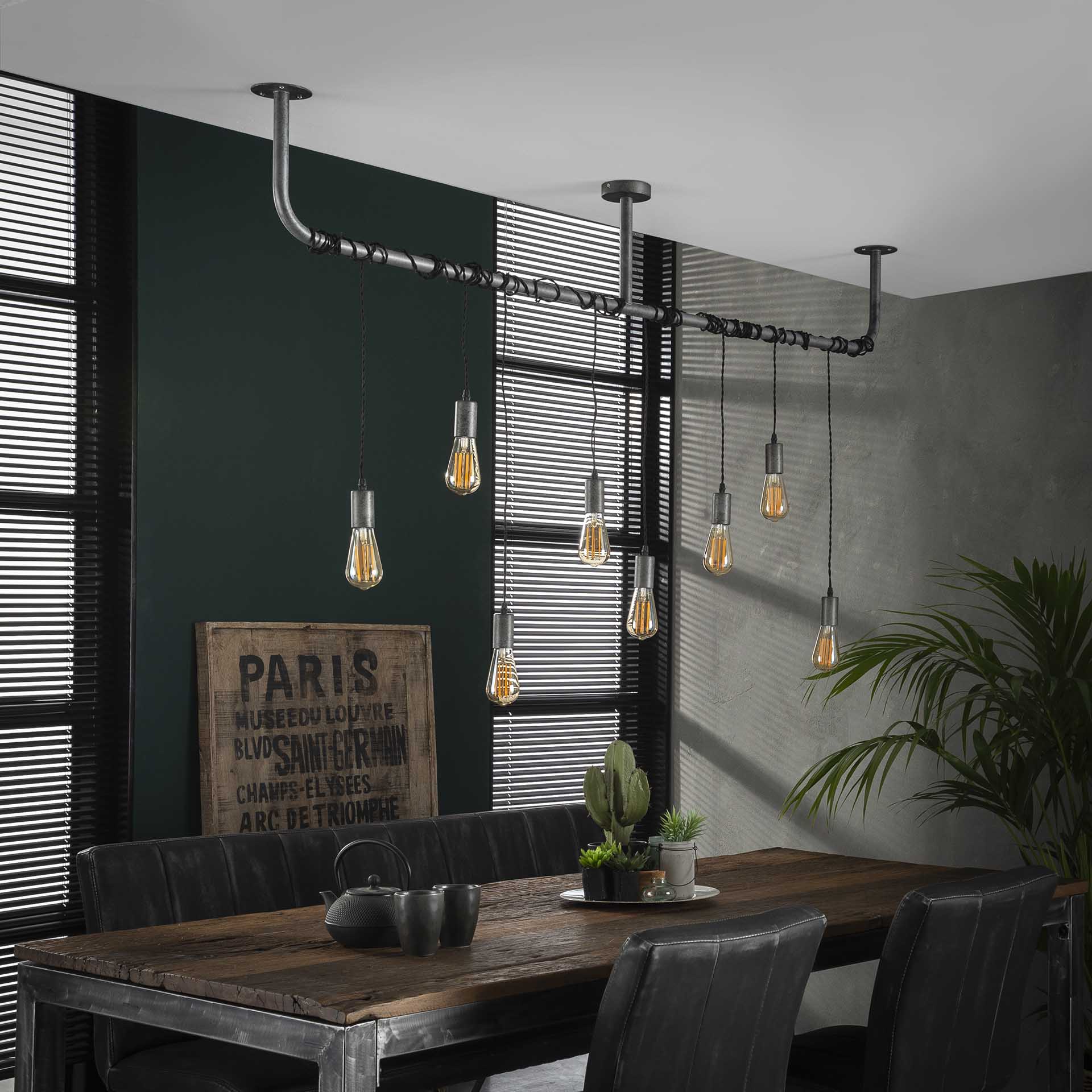 Hanglamp Blaze - 7-lichts - Oud Zilver - Metaal