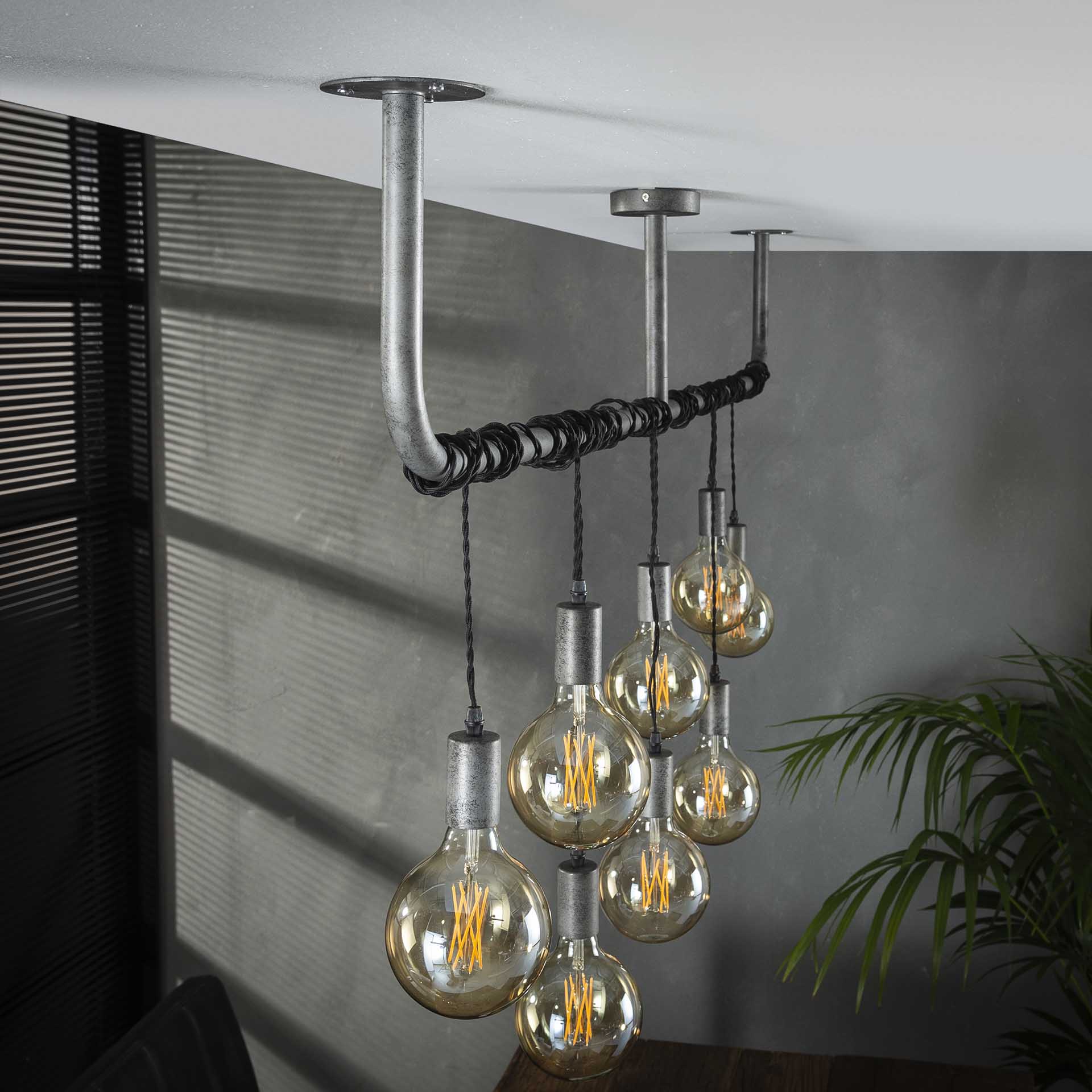 Hanglamp Blaze - 7-lichts - Oud Zilver - Metaal