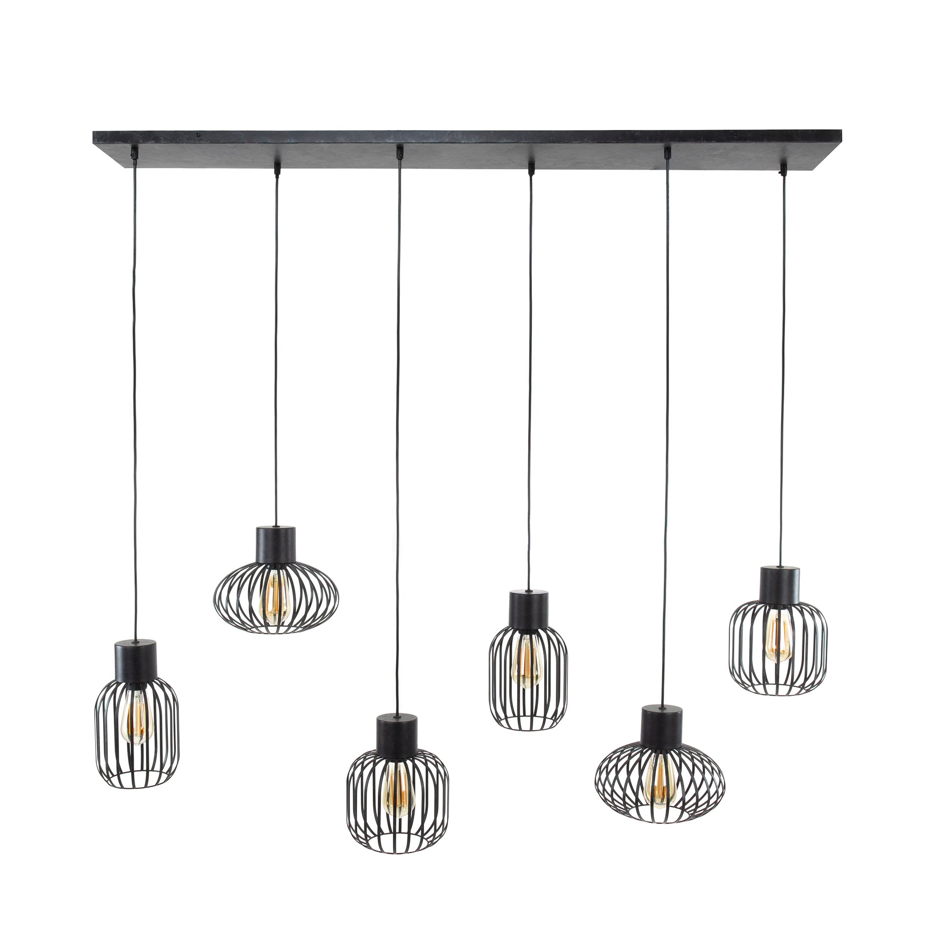 Hanglamp Xenia - 6-lichts - Antraciet - Metaal