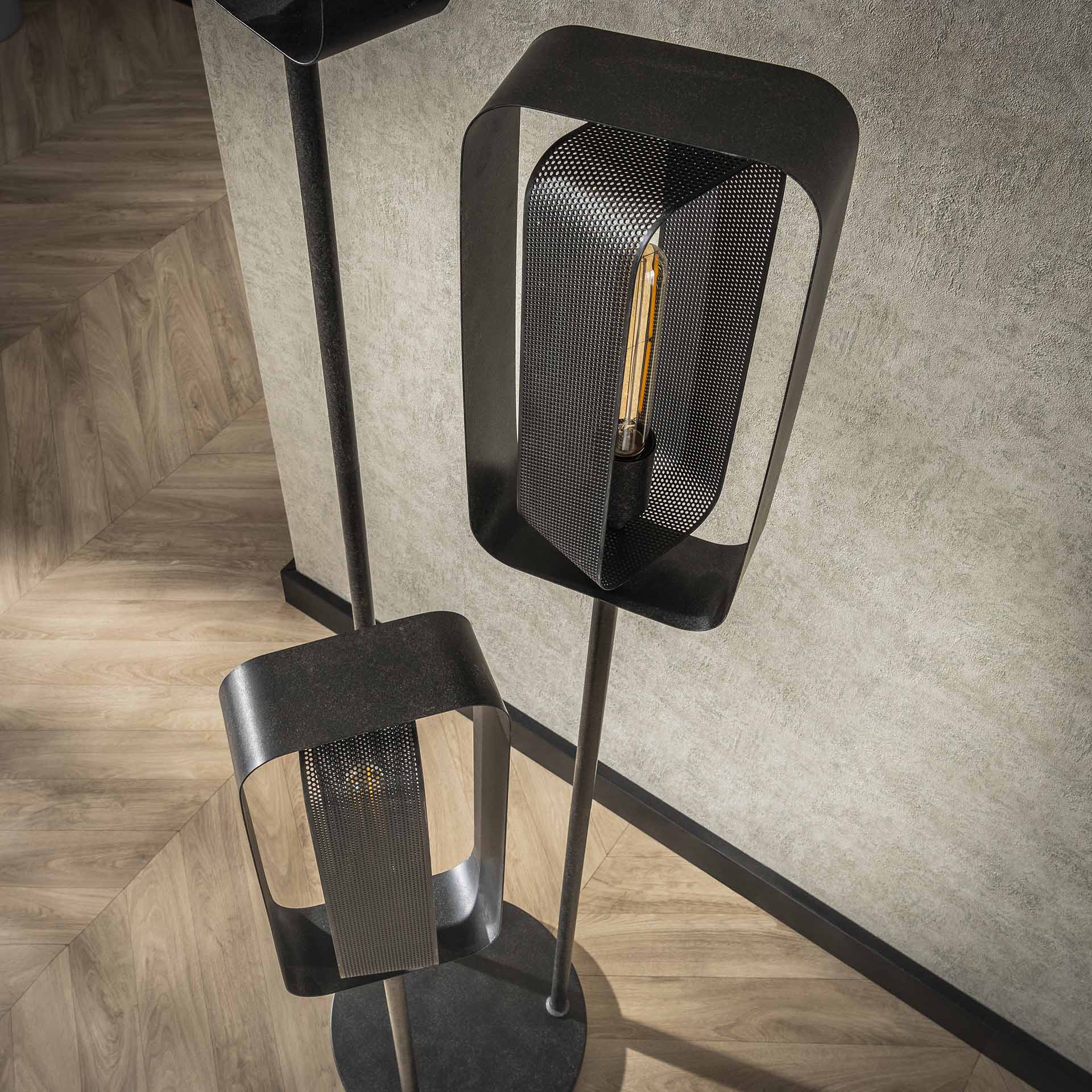 Vloerlamp Flame - Zwart - Mesh