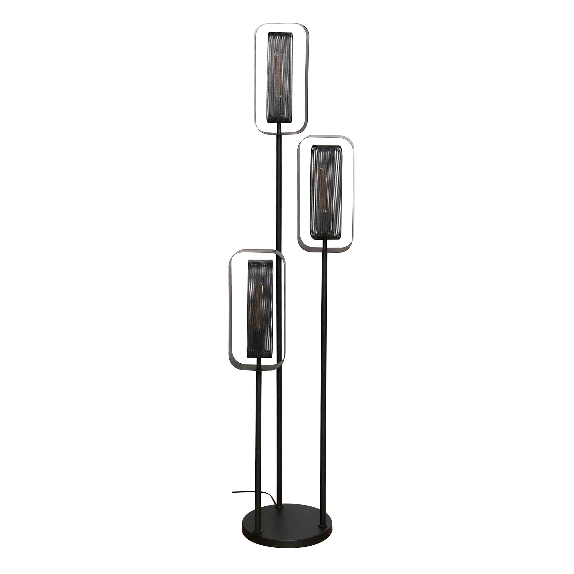 Vloerlamp Flame - Zwart - Mesh