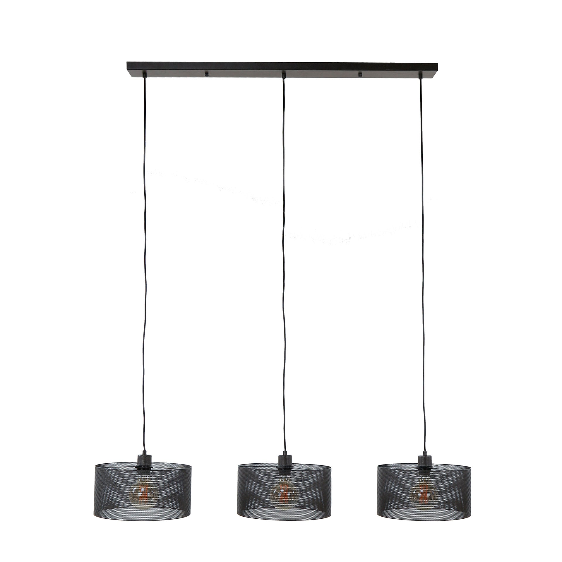 Hanglamp Dario - 3-lichts - Zwart - Mesh